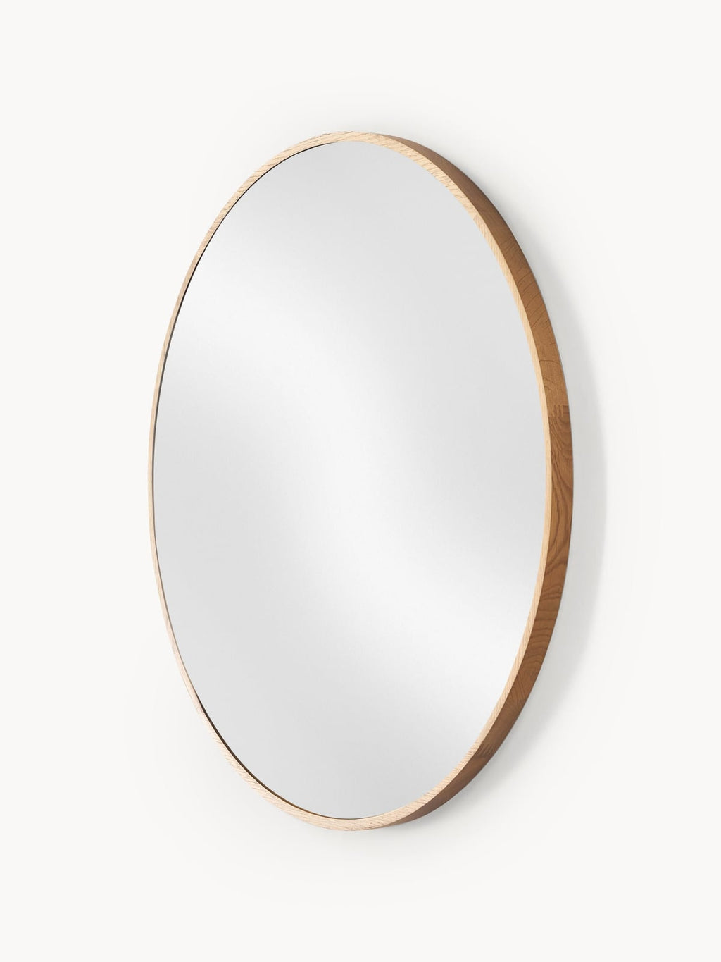 Thirlmere Round Wall Mirror with Oak Wood Frame