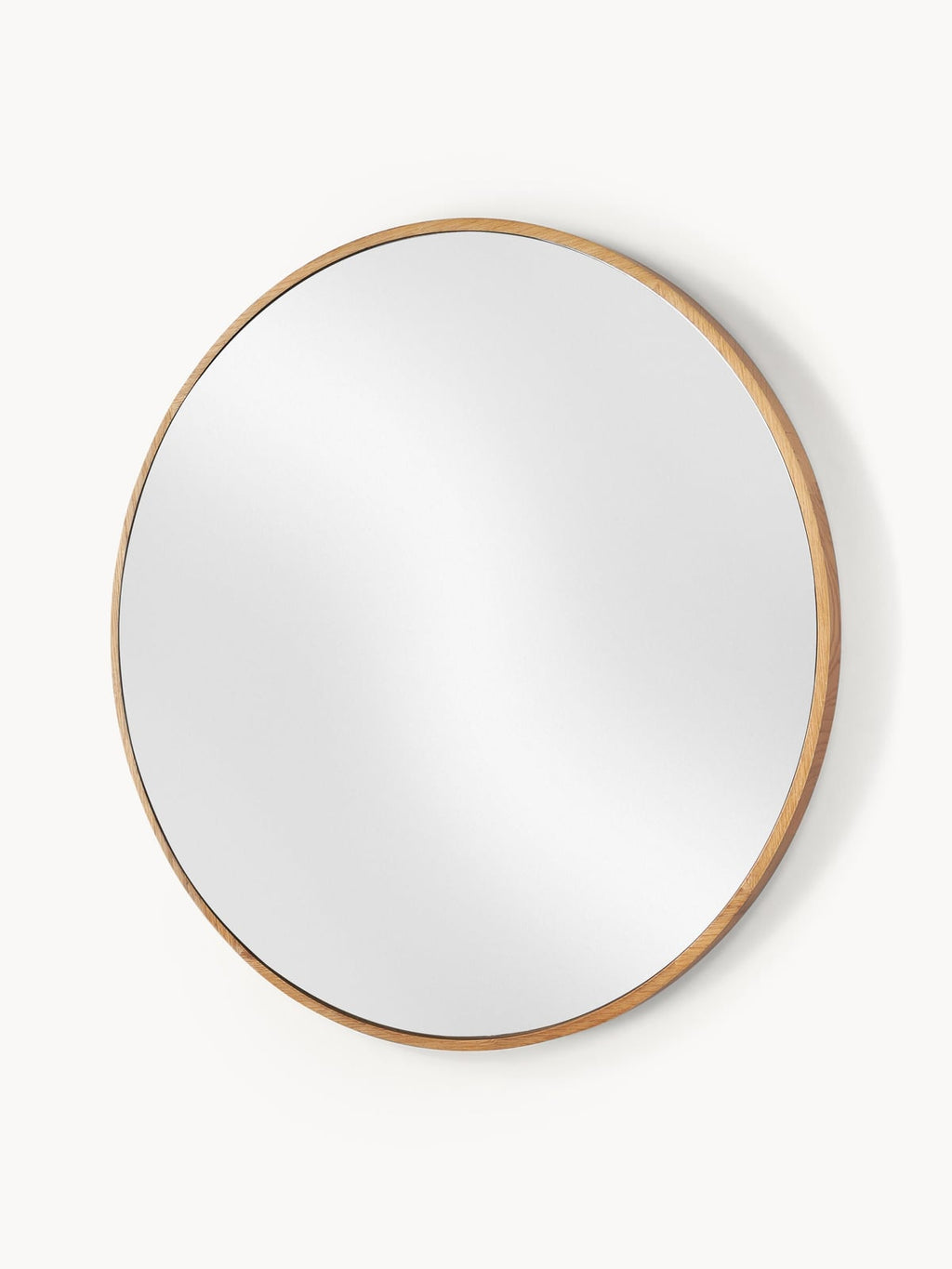 Thirlmere Round Wall Mirror with Oak Wood Frame