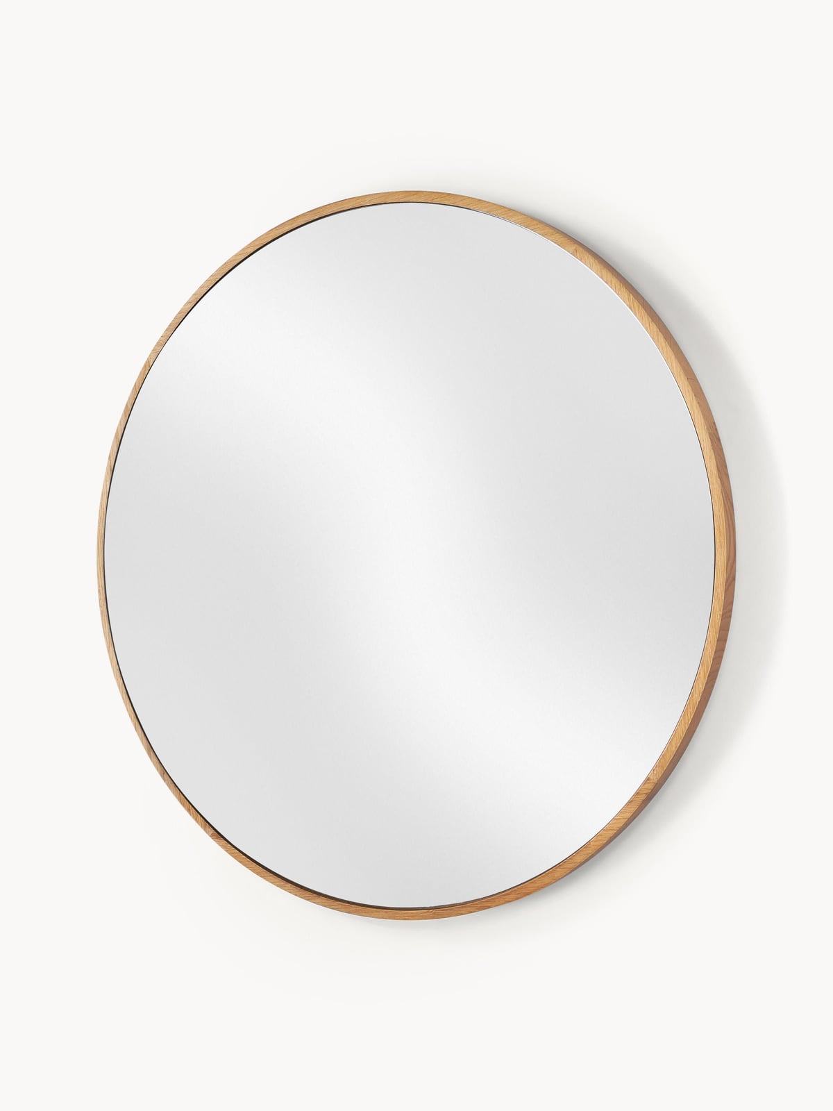 Thirlmere Round Wall Mirror with Oak Wood Frame