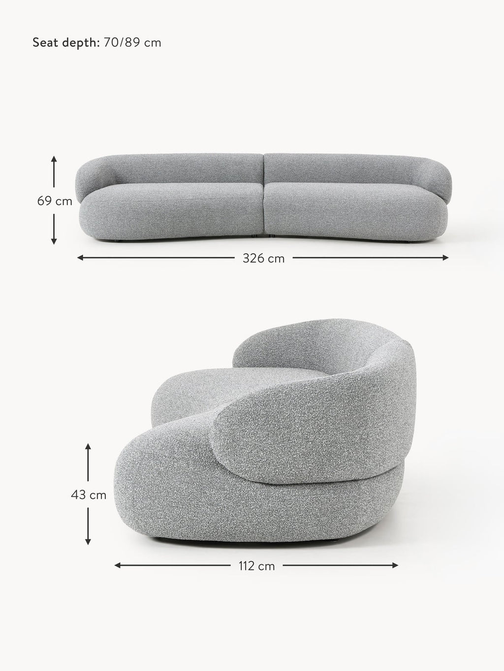 Thornbury Bouclé Sofa (4-seater)