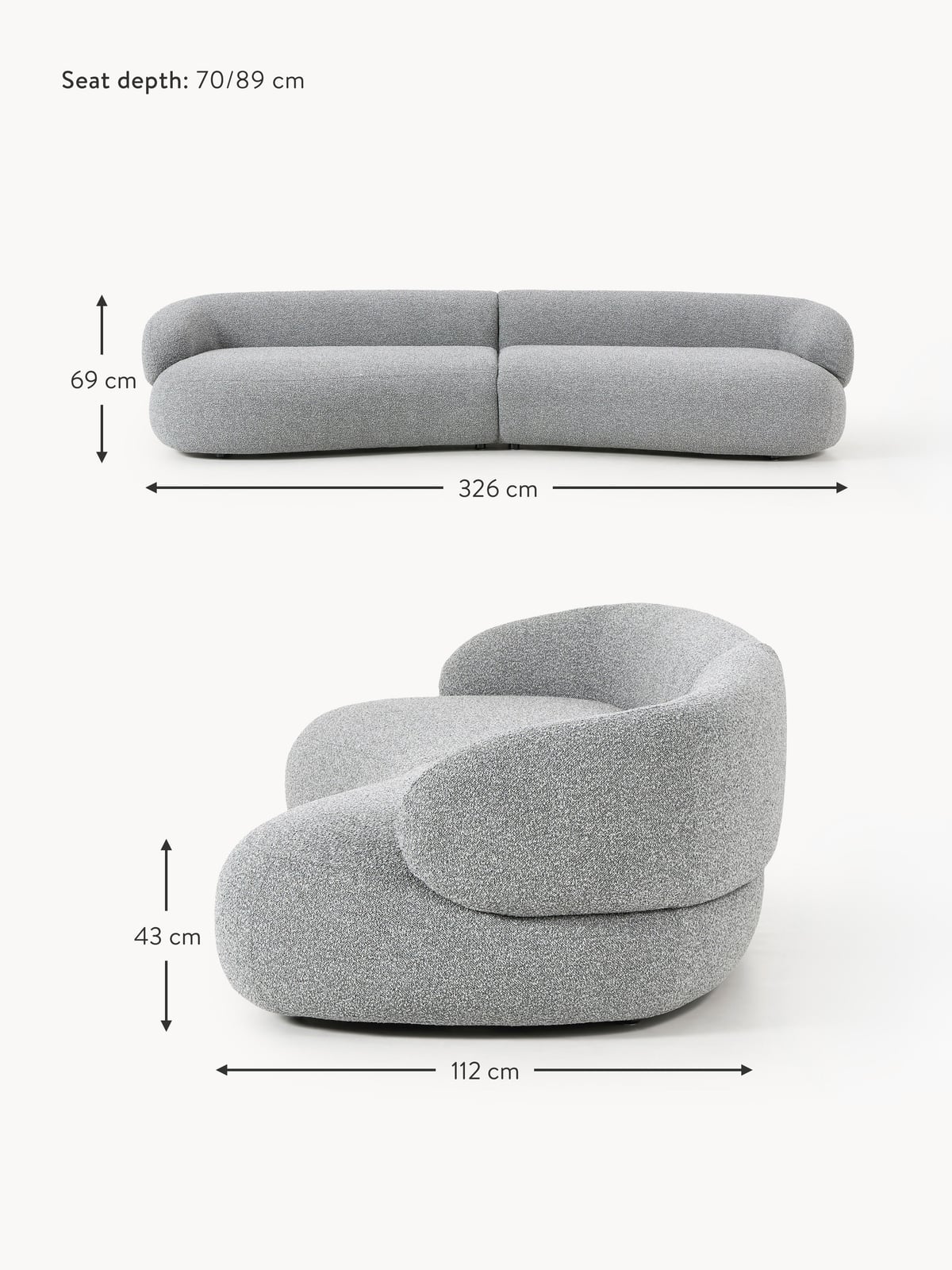 Thornbury Bouclé Sofa (4-seater)