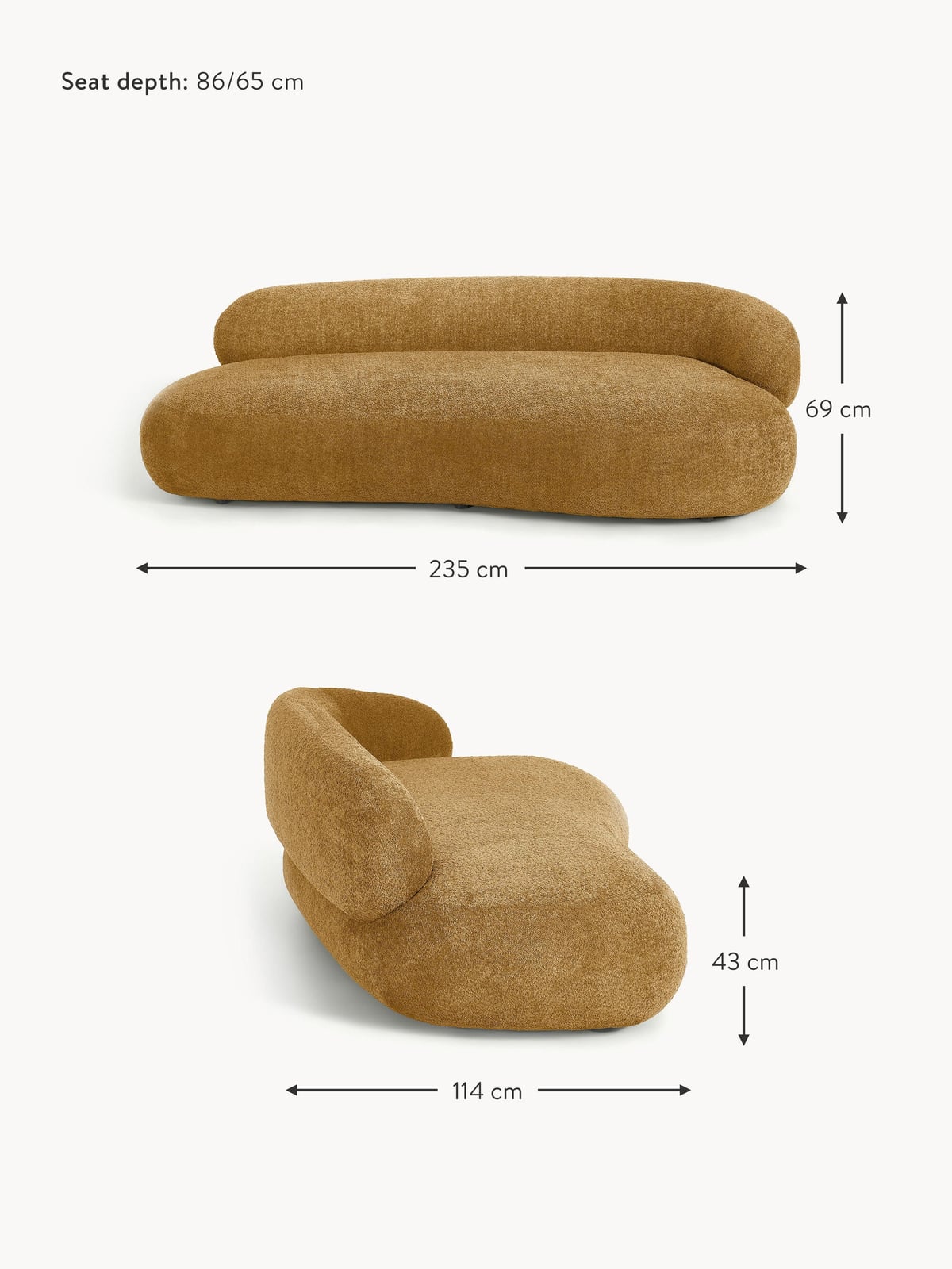 Thornbury Teddy Bouclé Sofa (3-seater)
