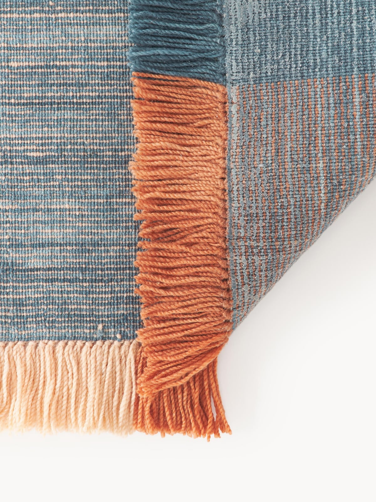 Thurloe Checked Wool Rug with Fringes