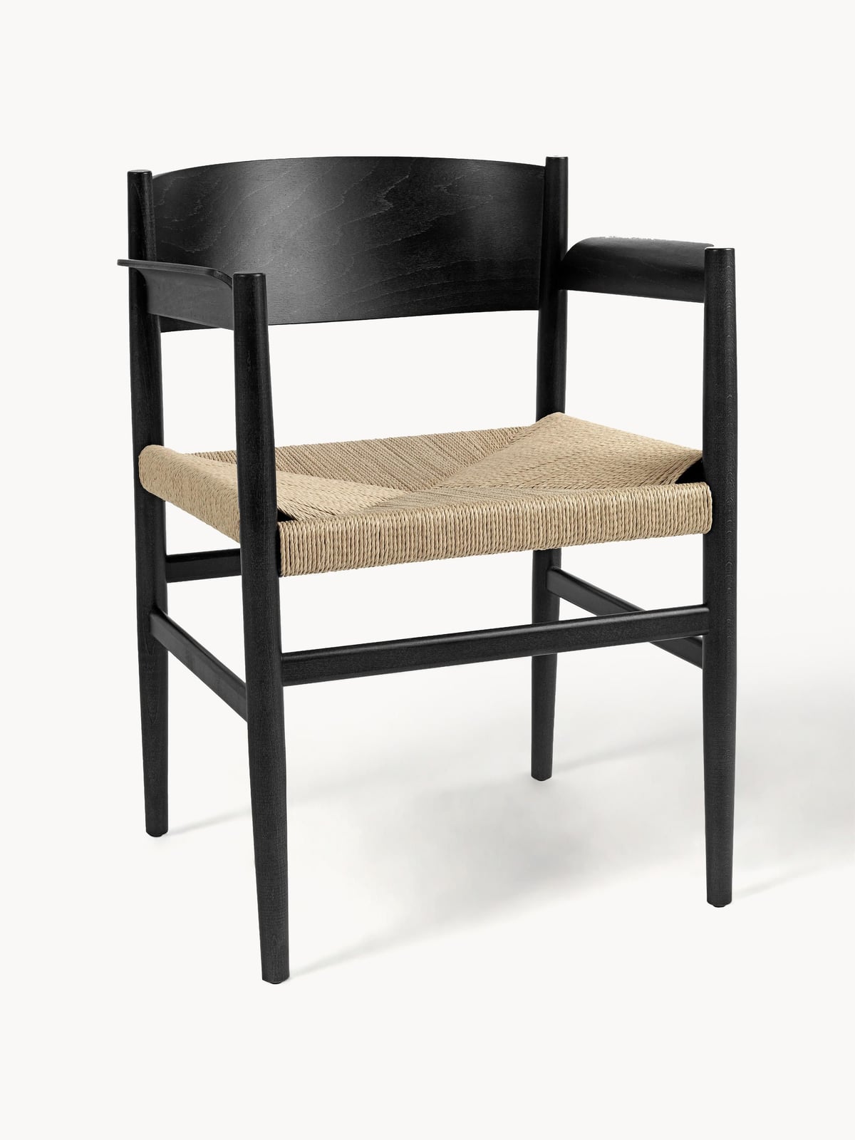 Thurloe Handmade Beech Wood Dining Chair with Woven Seat Surface