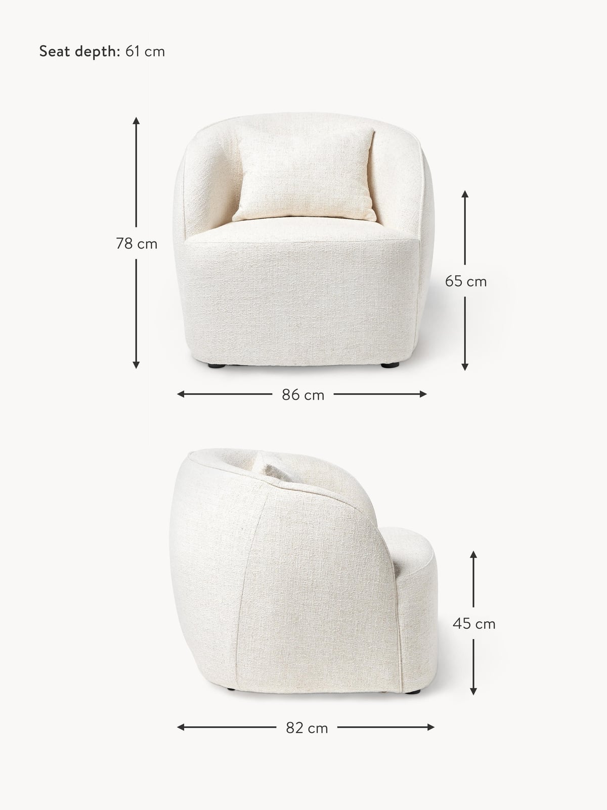 Uffington Bouclé Cocktail Armchair