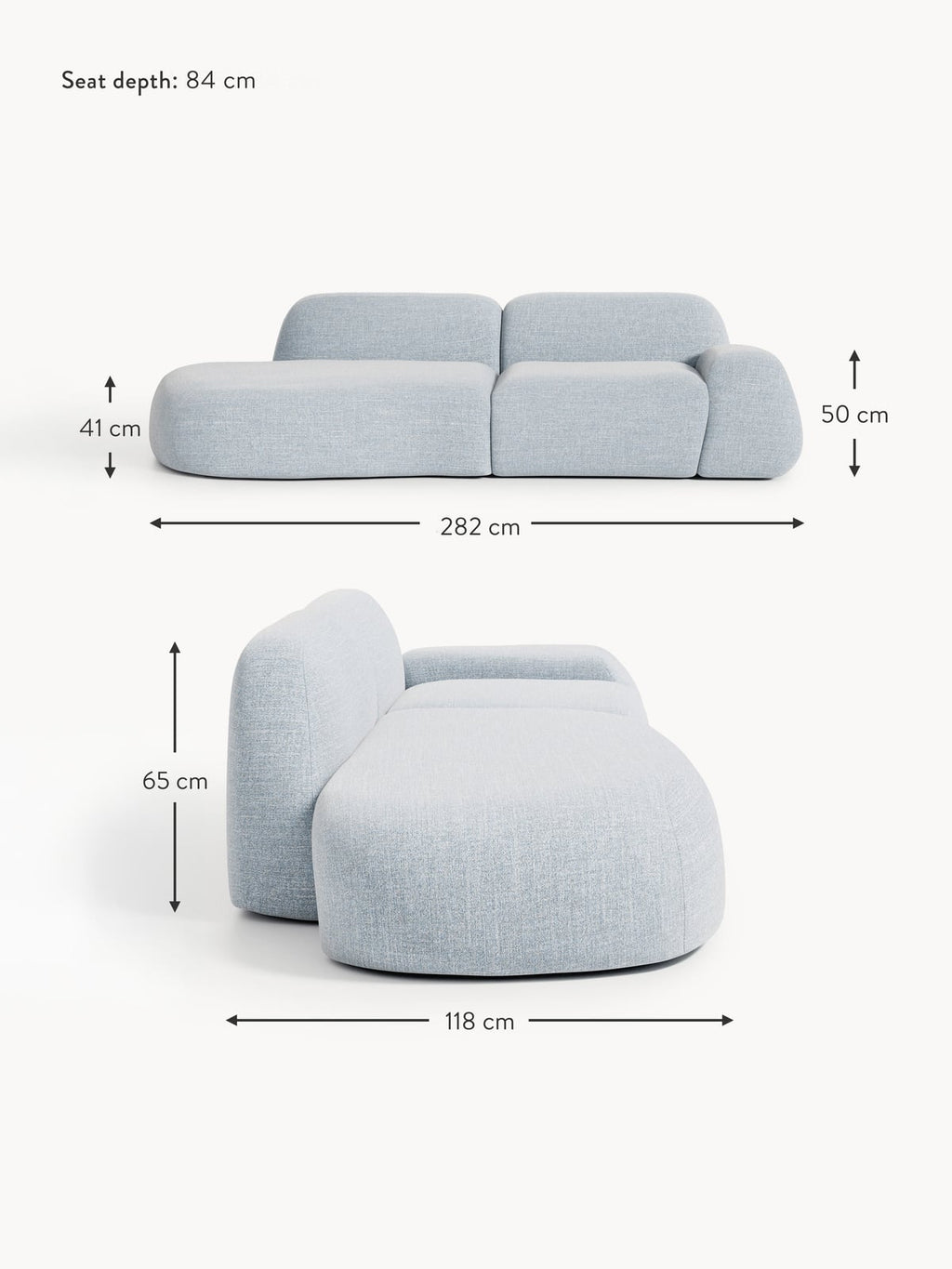 Ulpha Modular Bouclé Chaise (3-seater)