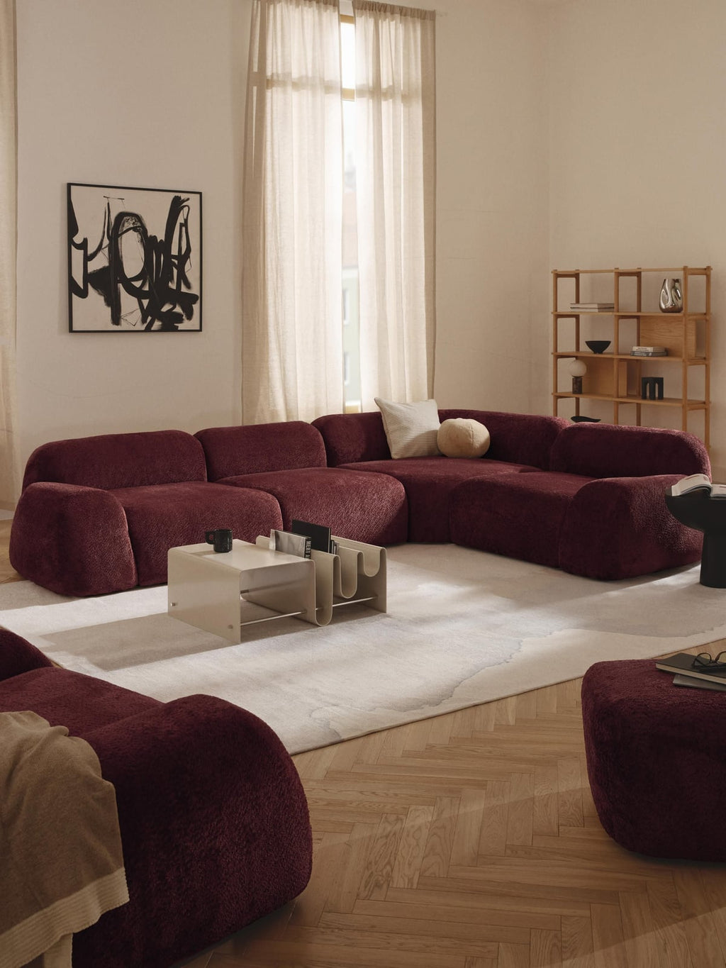 Ulpha Modular Teddy Bouclé Corner Sofa (4-seater)