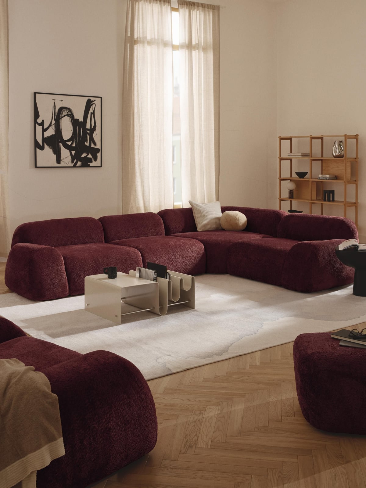 Ulpha Modular Teddy Bouclé Corner Sofa (4-seater)