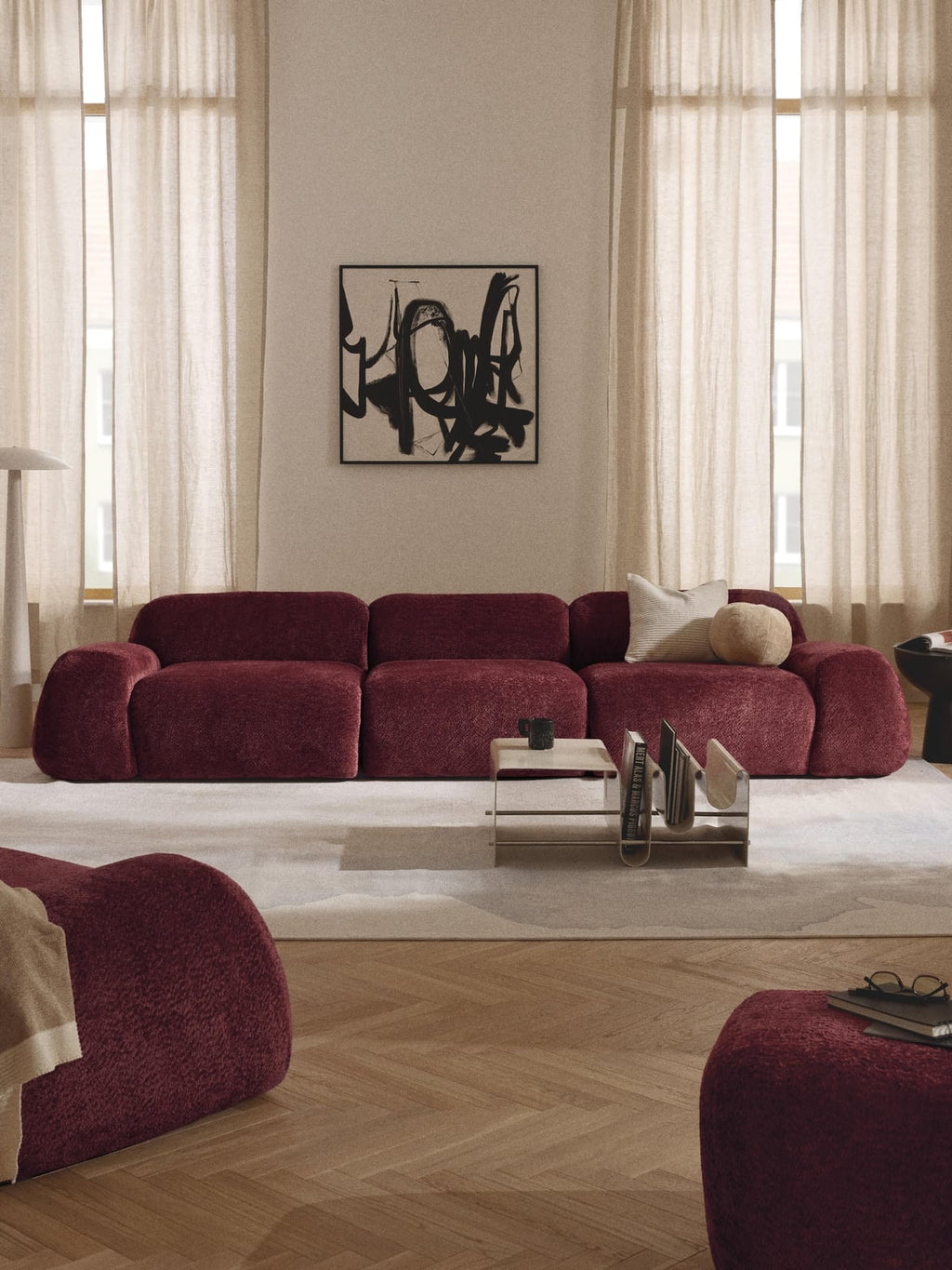 Ulpha Modular Teddy Bouclé Sofa (4-seater)