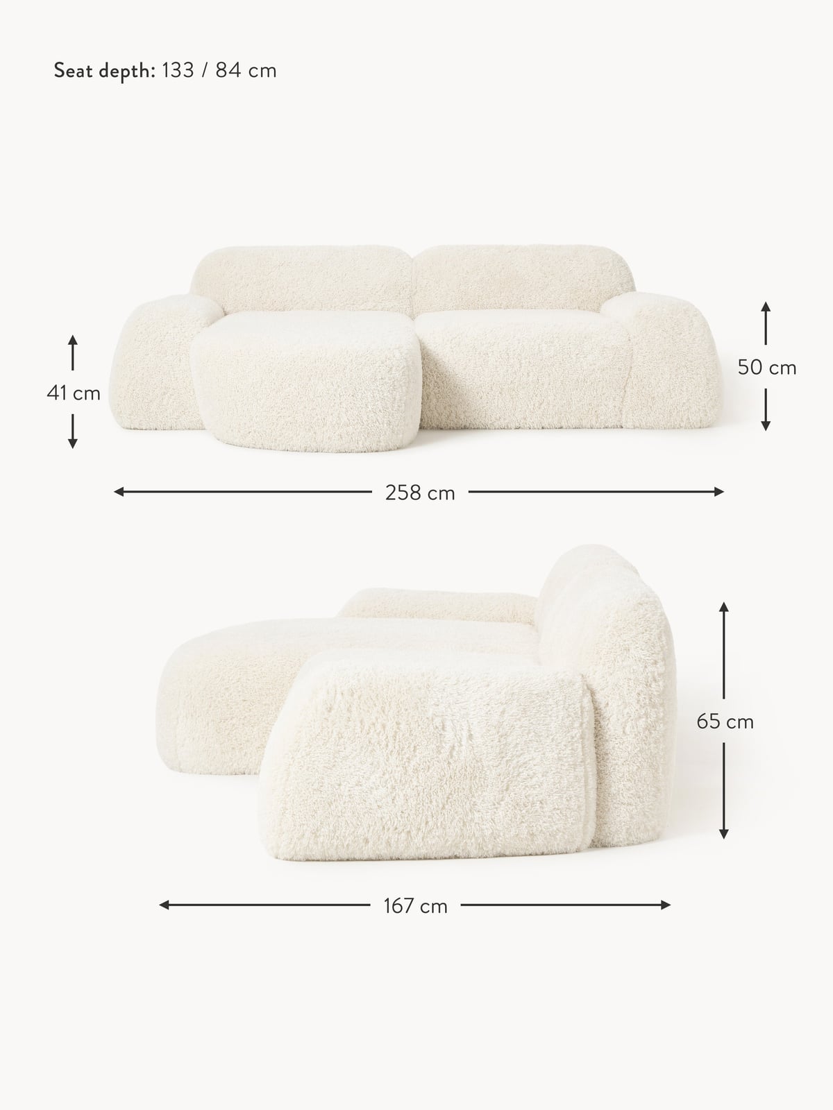 Ulpha Modular Teddy Corner Sofa (3-seater)
