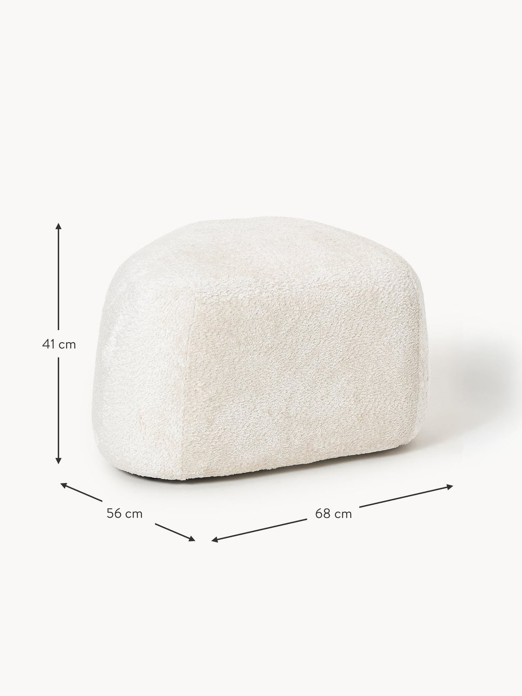 Ulpha Oval Teddy Bouclé Ottoman