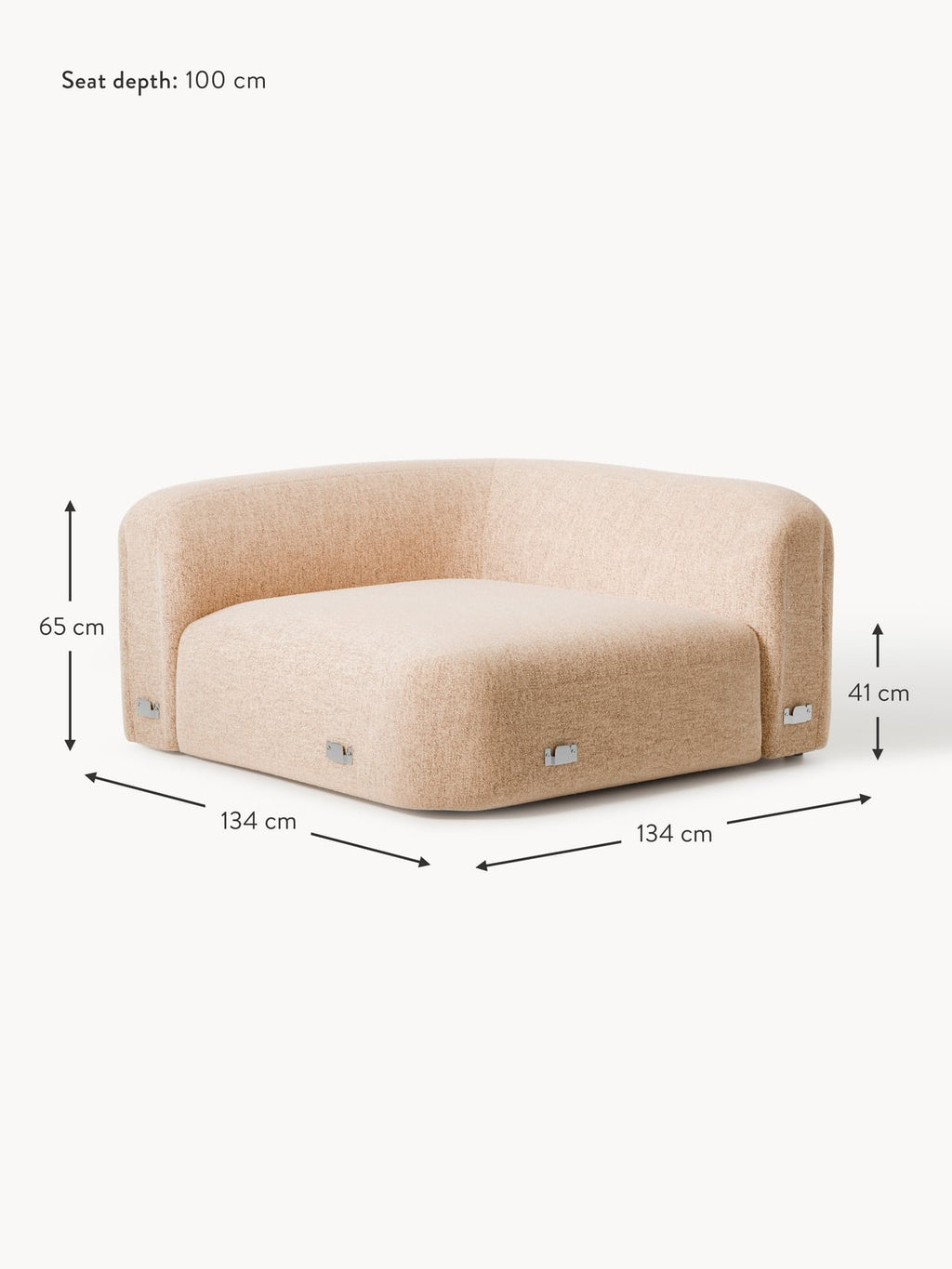 Ulpha Round Bouclé Corner Module