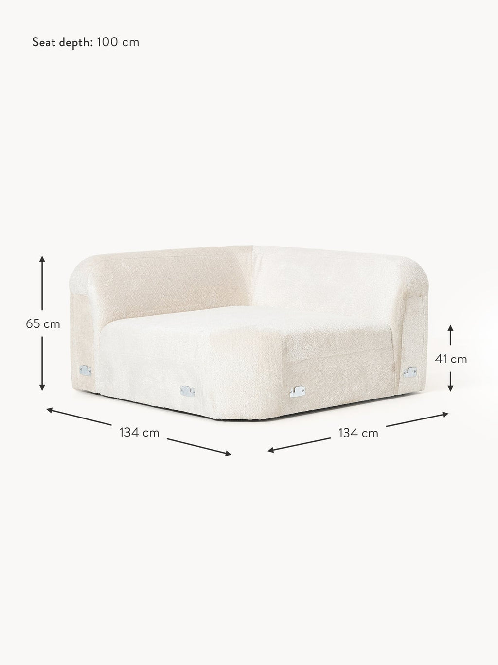 Ulpha Round Teddy Bouclé Corner Module
