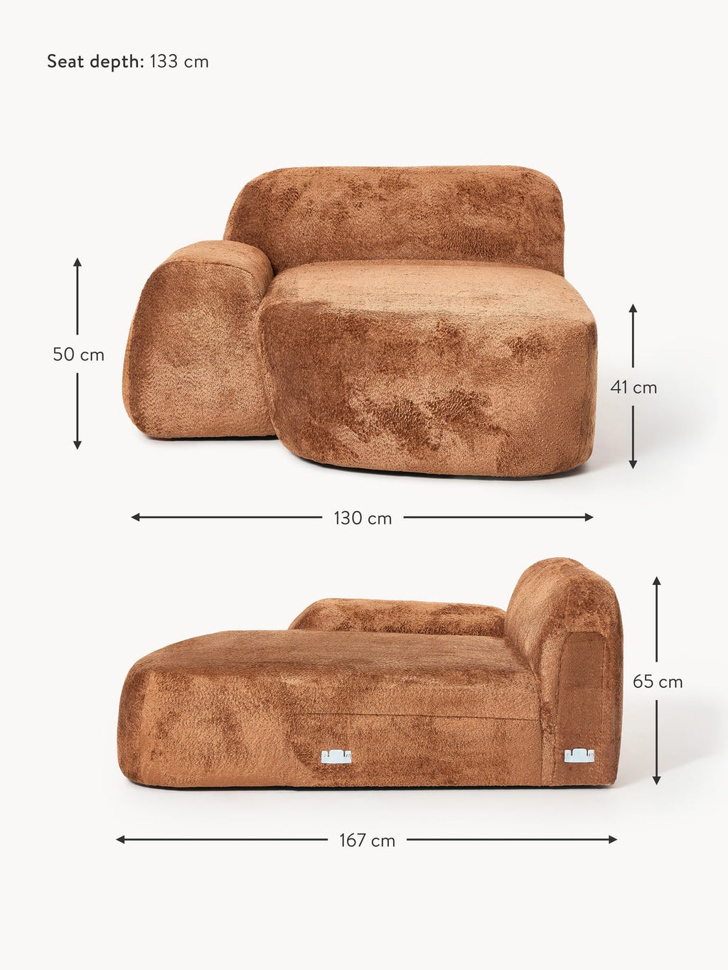 Ulpha Teddy Bouclé Chaise Corner Module