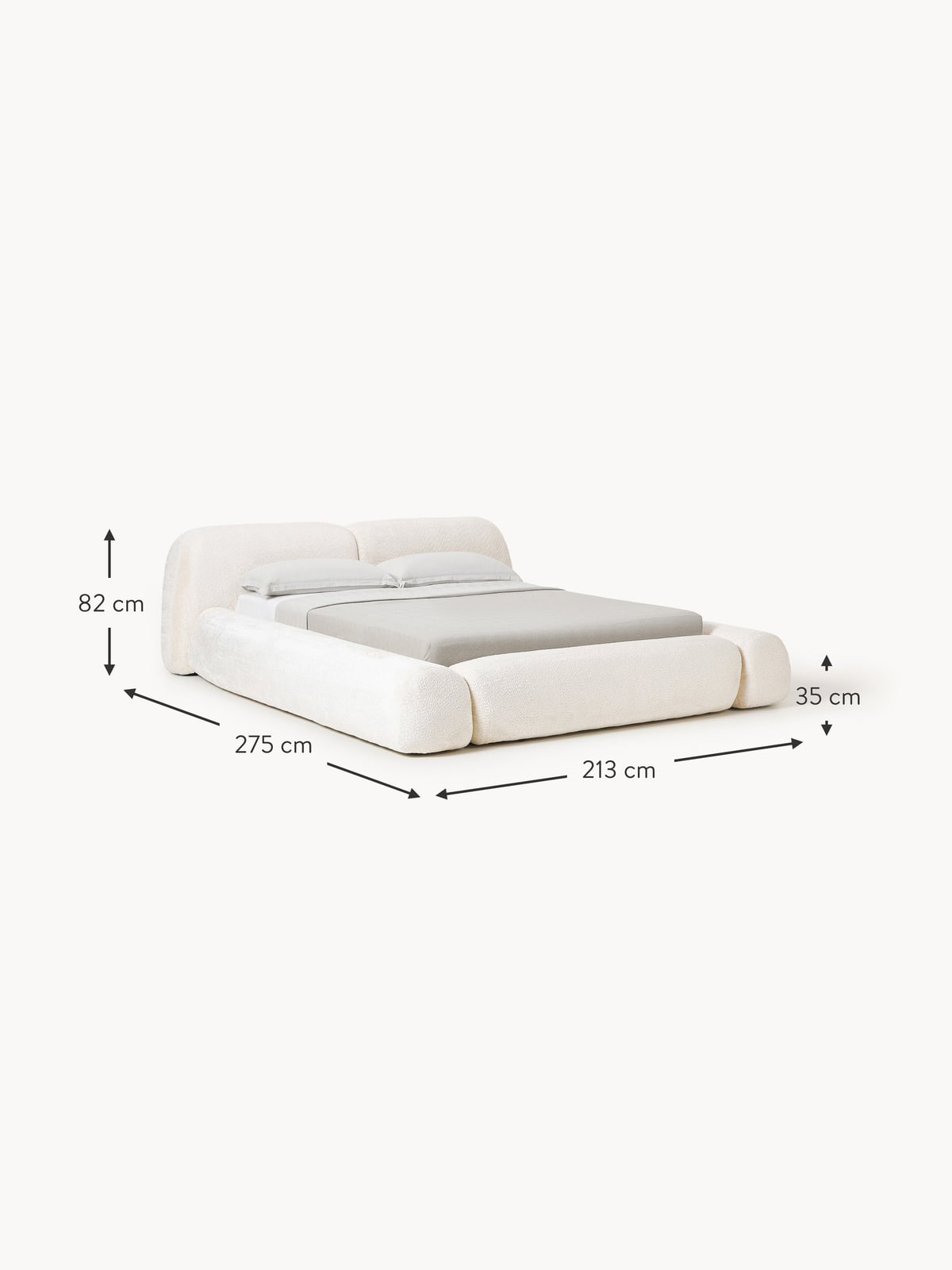 Ulpha Upholstered Teddy Bouclé Bed with Storage