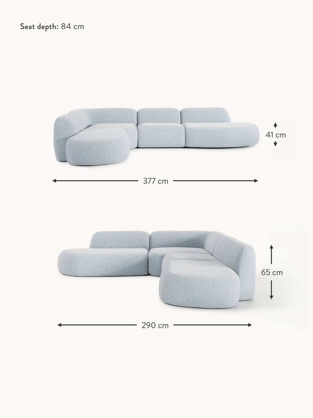 Ulpha XL Modular Bouclé Corner Sofa with Chaise Ends