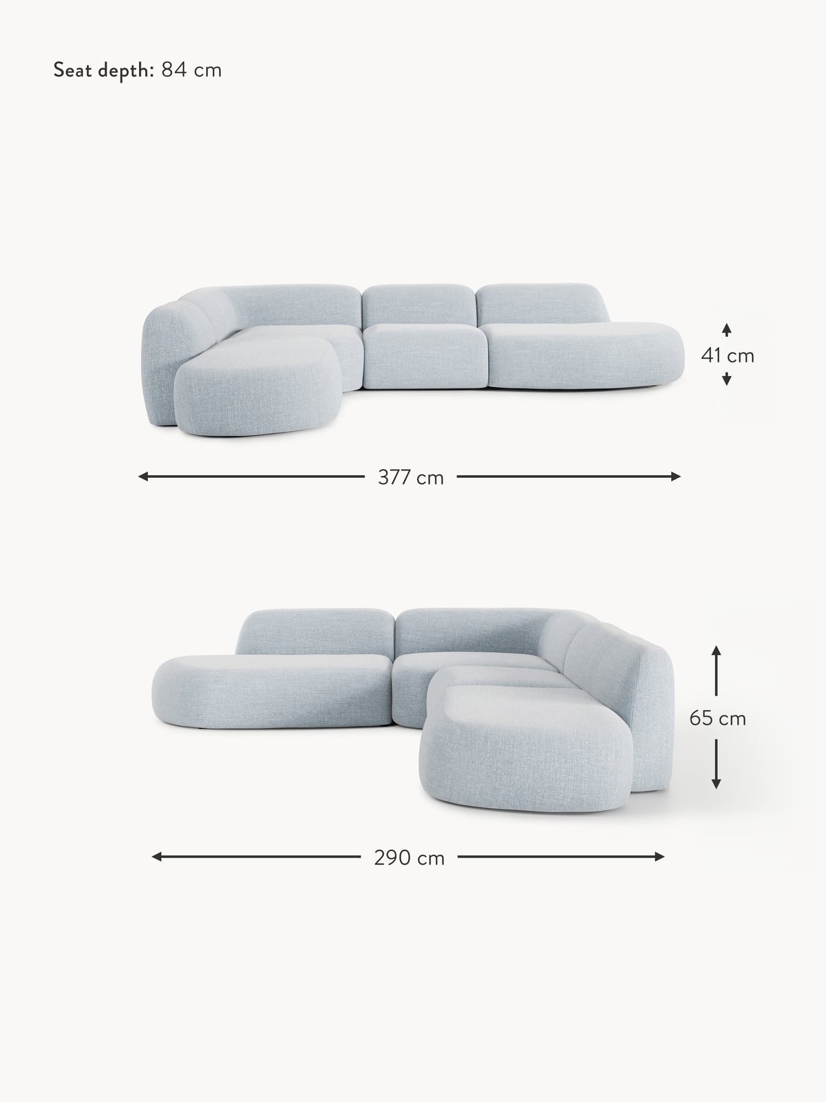 Ulpha XL Modular Bouclé Corner Sofa with Chaise Ends