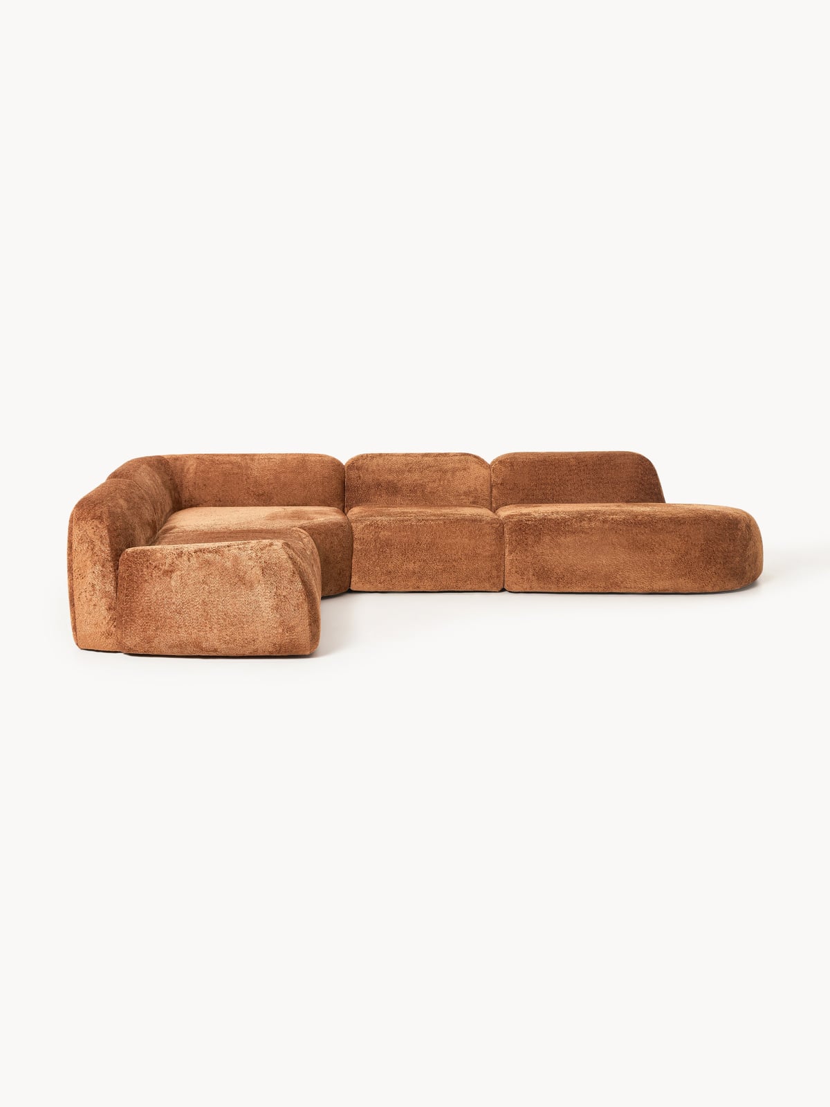 Ulpha XL Modular Teddy Bouclé Corner Sofa with Chaise End