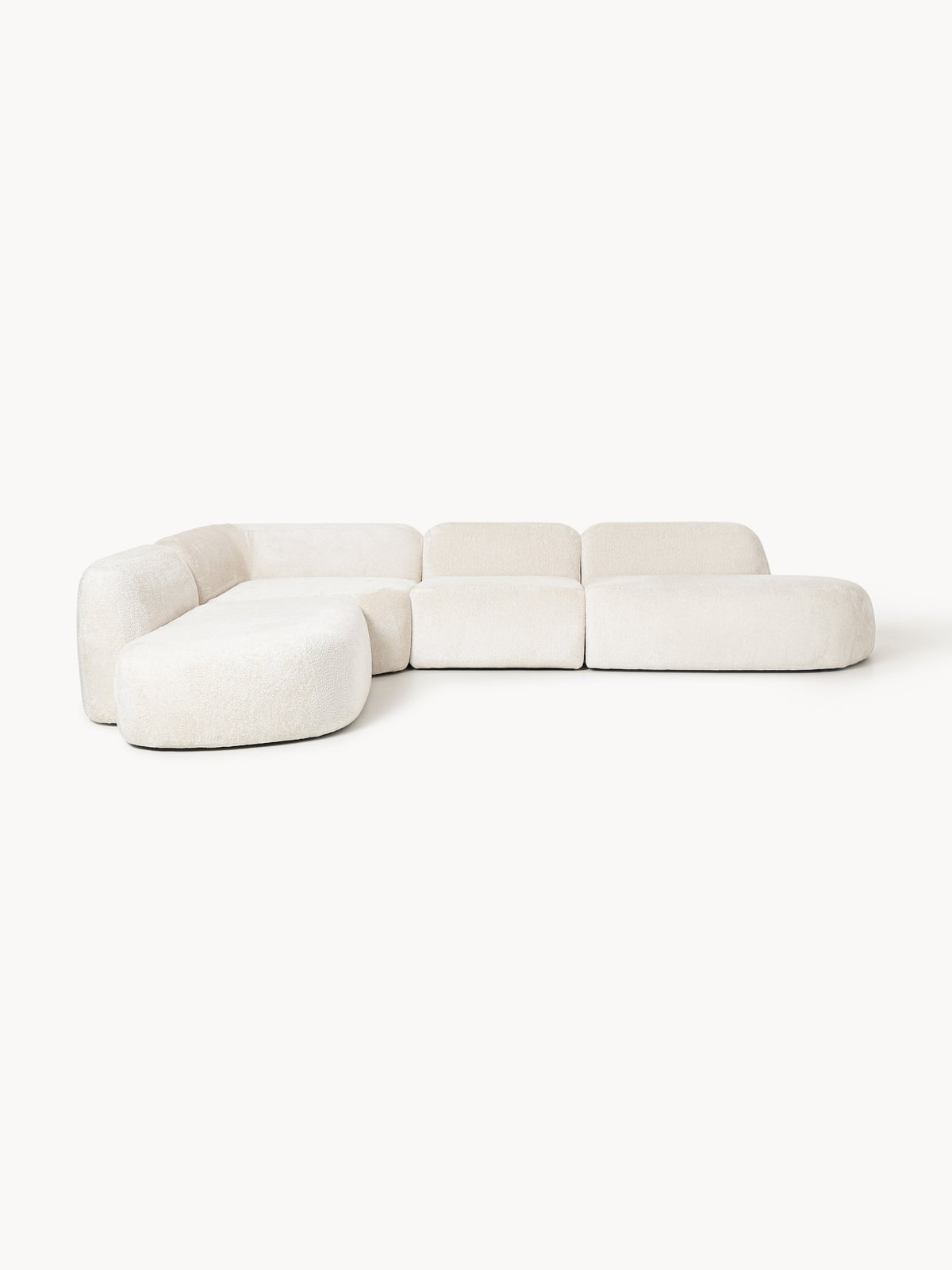 Ulpha XL Modular Teddy Bouclé Corner Sofa with Chaise Ends