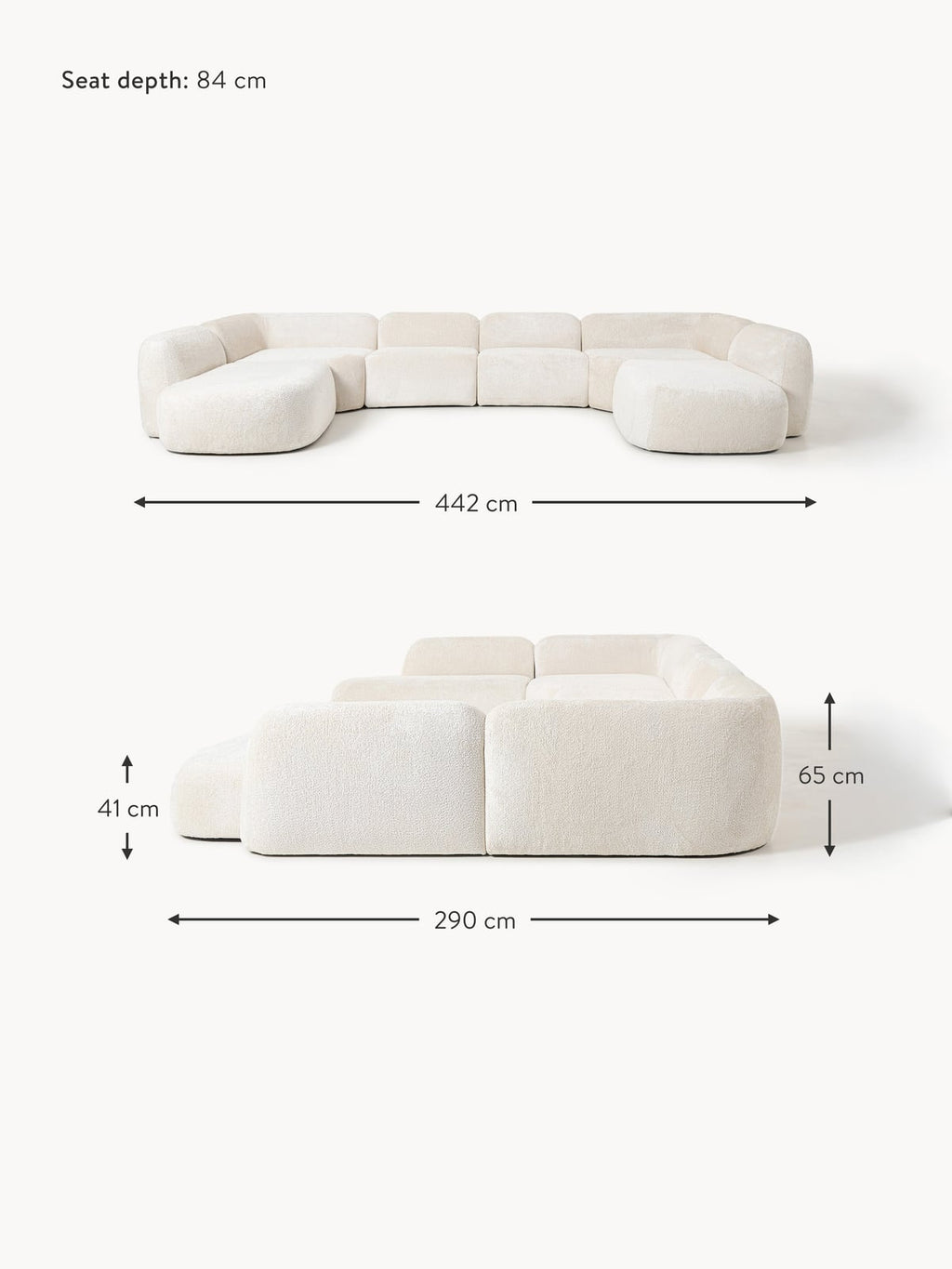 Ulpha XL Modular Teddy Bouclé Sofa