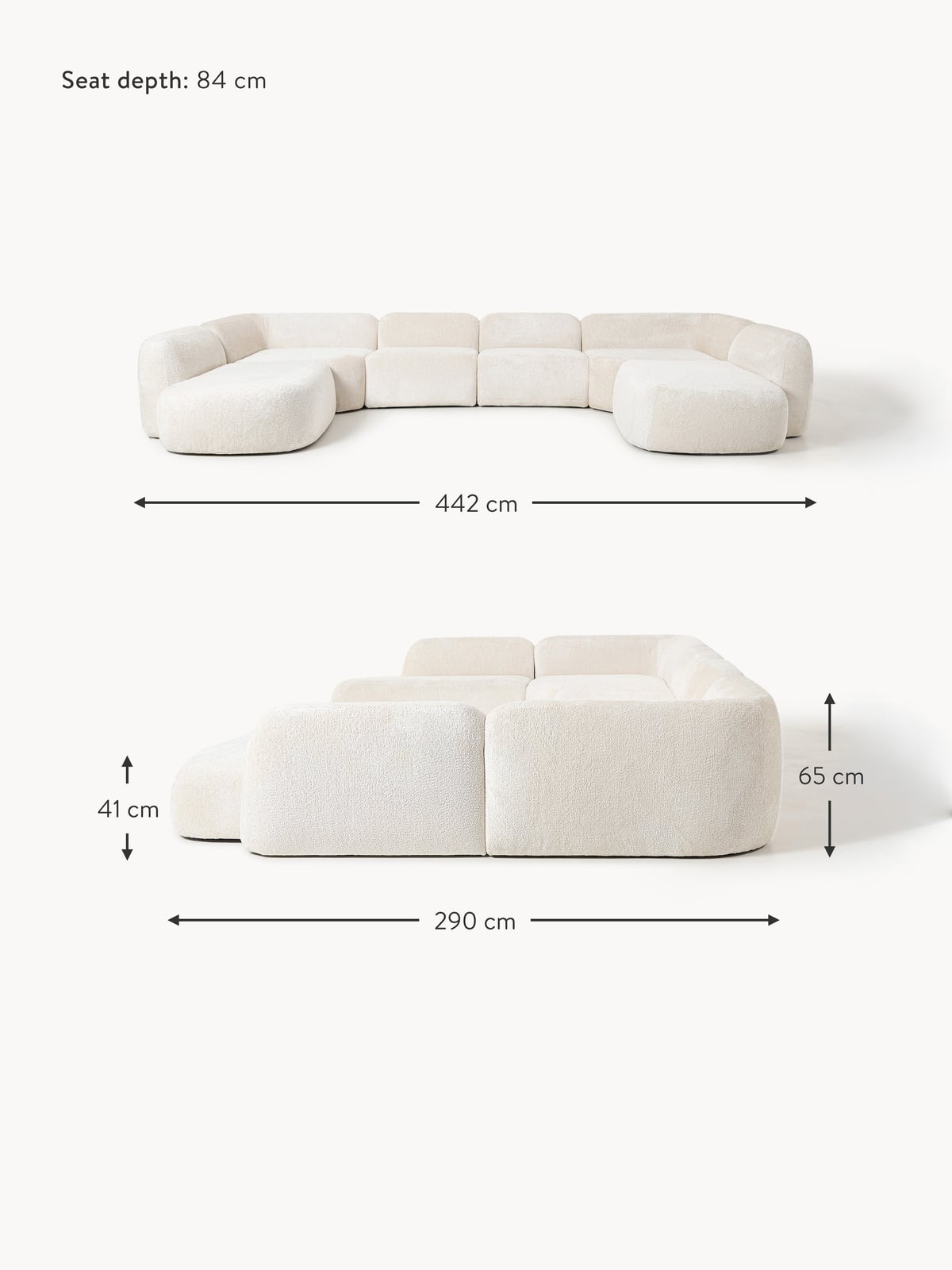 Ulpha XL Modular Teddy Bouclé Sofa