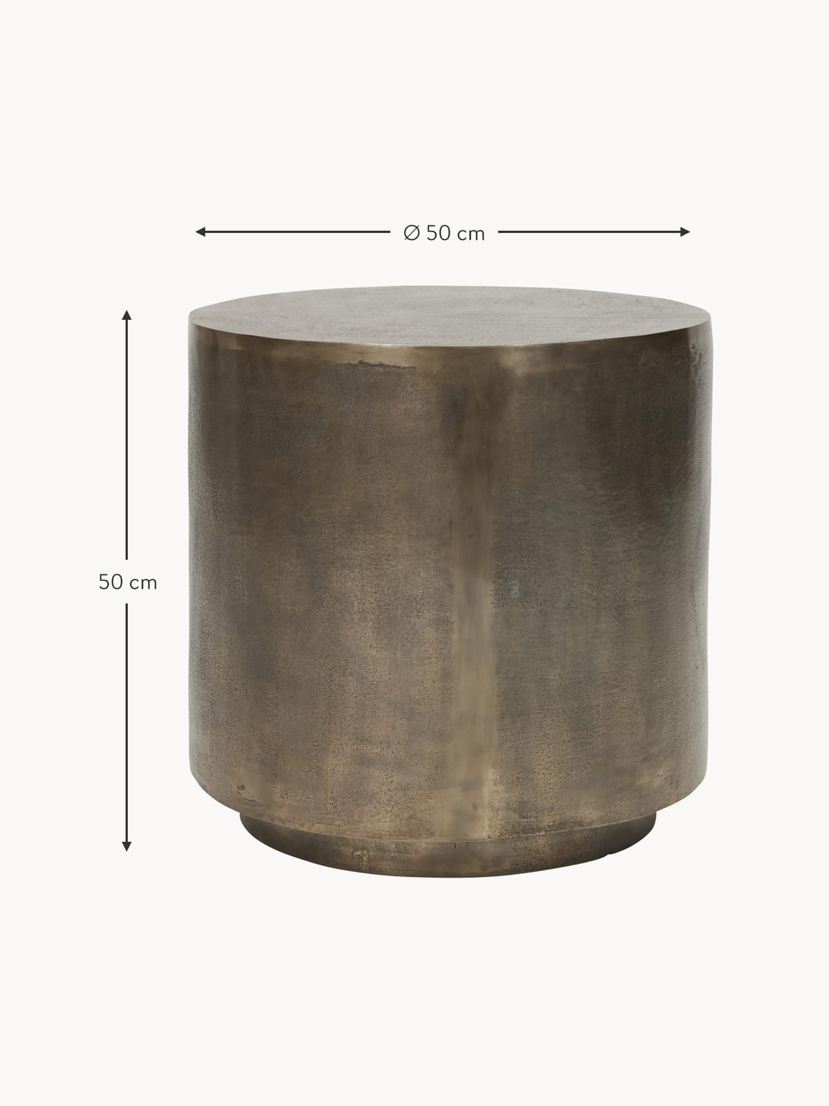 Ulverston Round Metal Side Table with Antique Finish