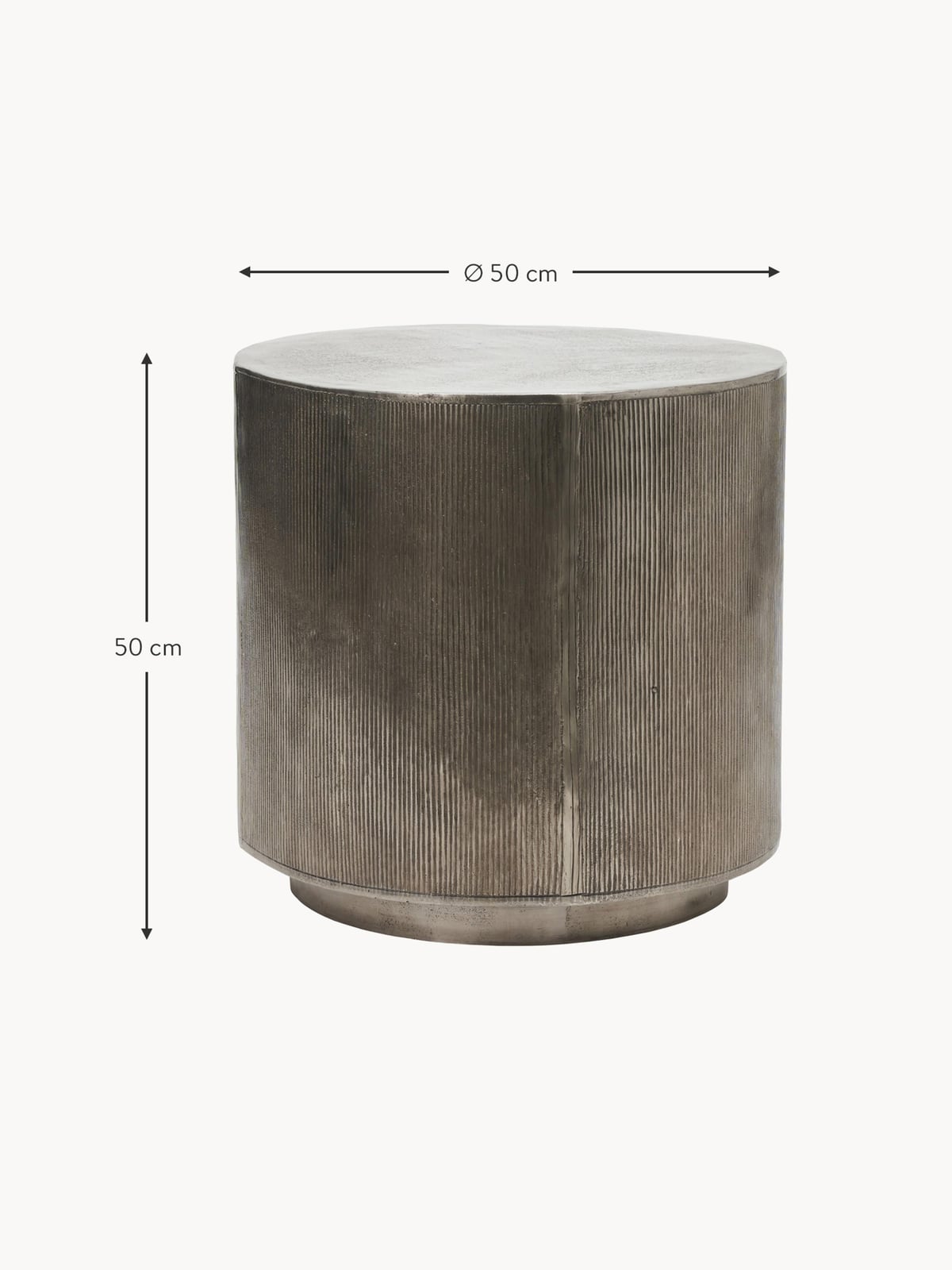 Ulverston Round Side Table with Ribbed Front