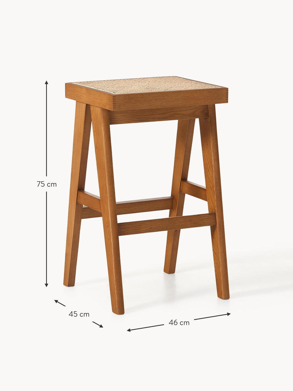 Uppingham Bar Stool with Viennese Wickerwork
