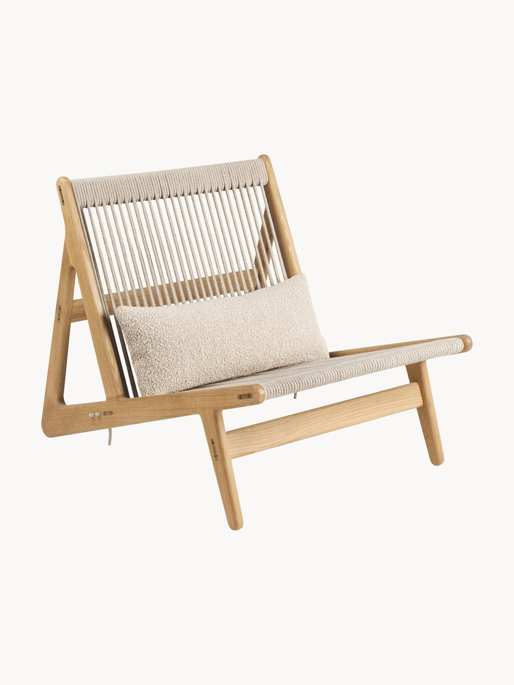 Uppingham Handmade Oak Wood Lounge Chair MR01 with Seat Cushion