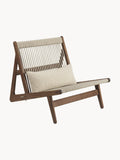 Uppingham Handmade Walnut Wood Lounge Chair MR01 with Seat Cushion