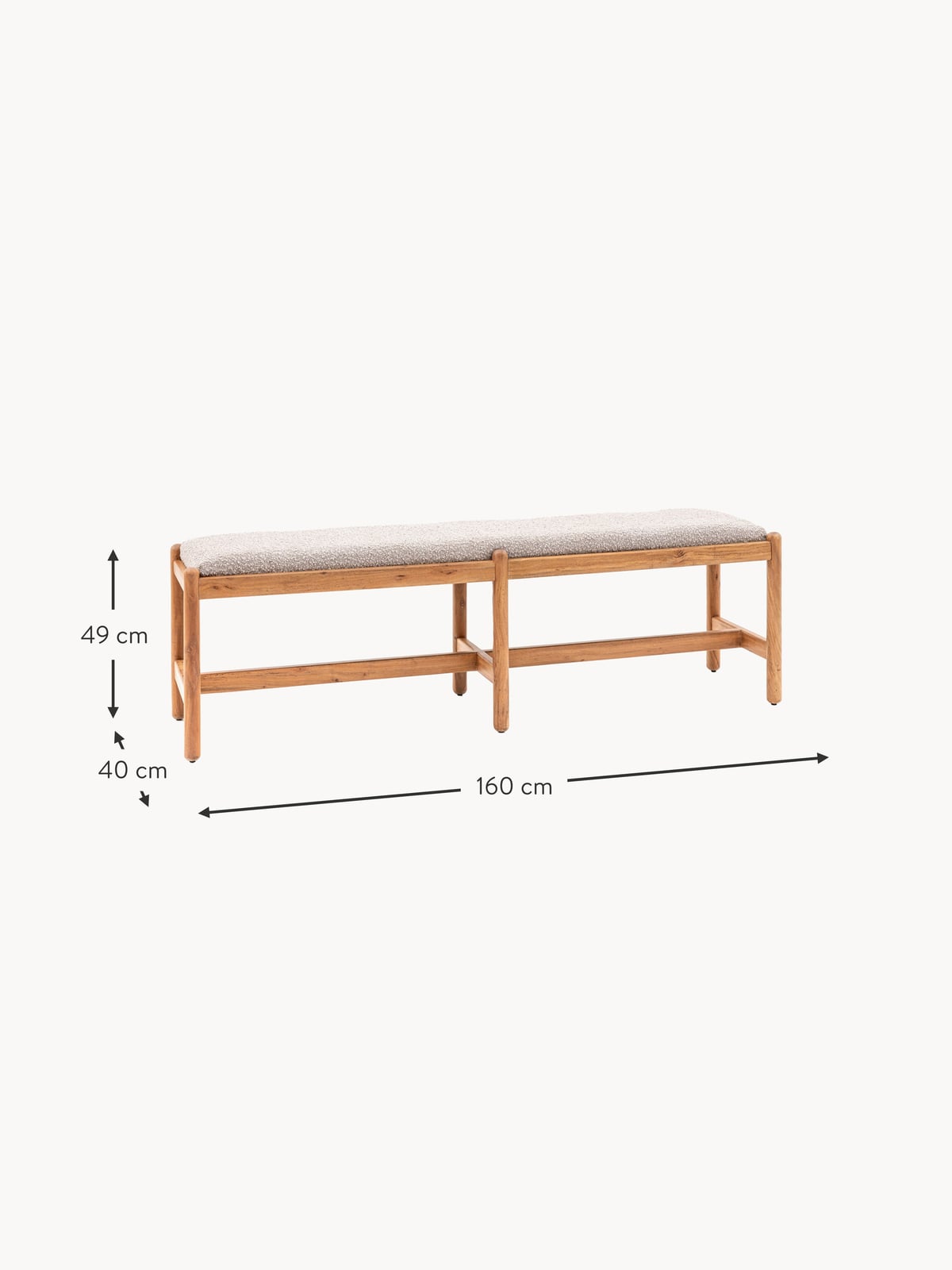 Uppingham Upholstered Bouclé Bench