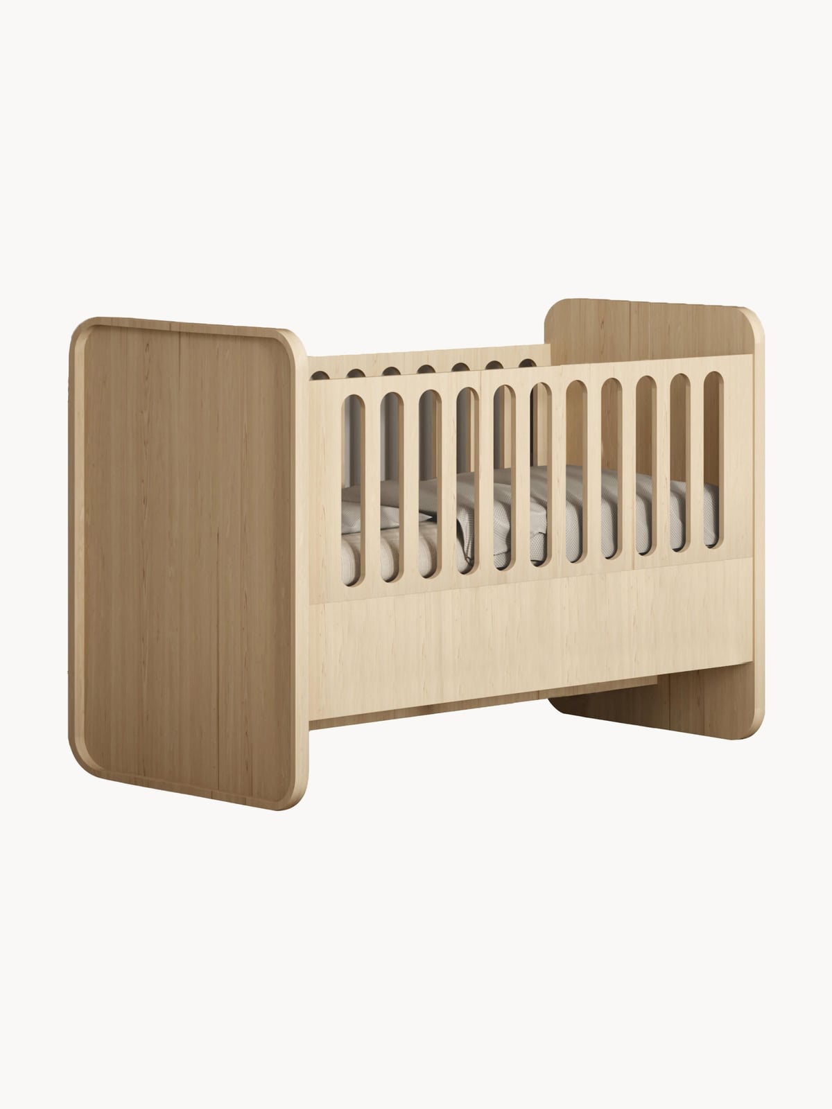 Upwell Baby Bed with Extension to Kids Bed, 70 x 120/160 cm