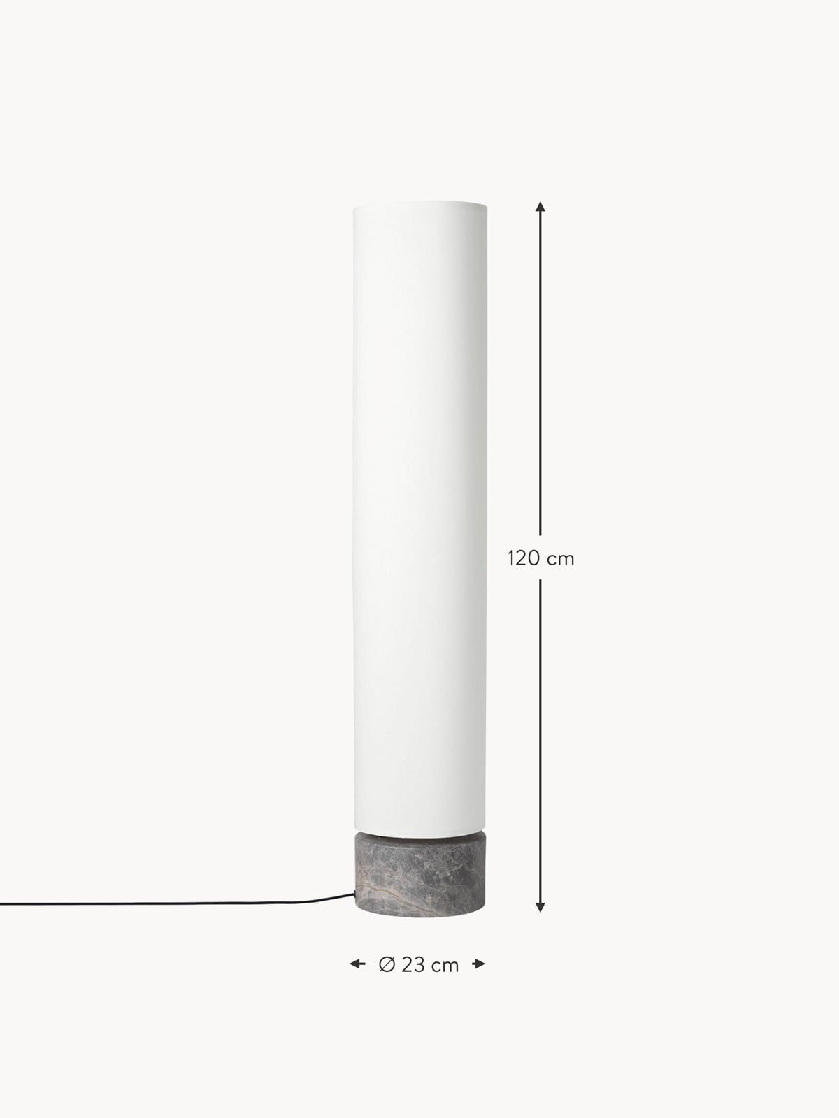 Upwell Dimmable LED Floor Lamp with Marble Base, in various sizes