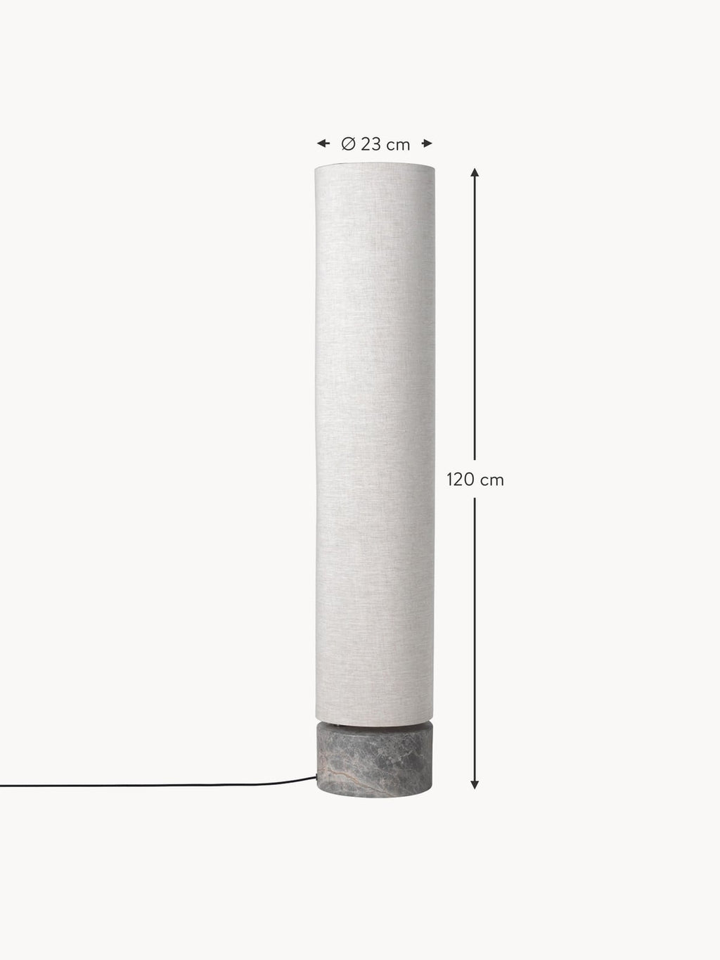 Upwell Dimmable LED Floor Lamp with Marble Base, Various Sizes