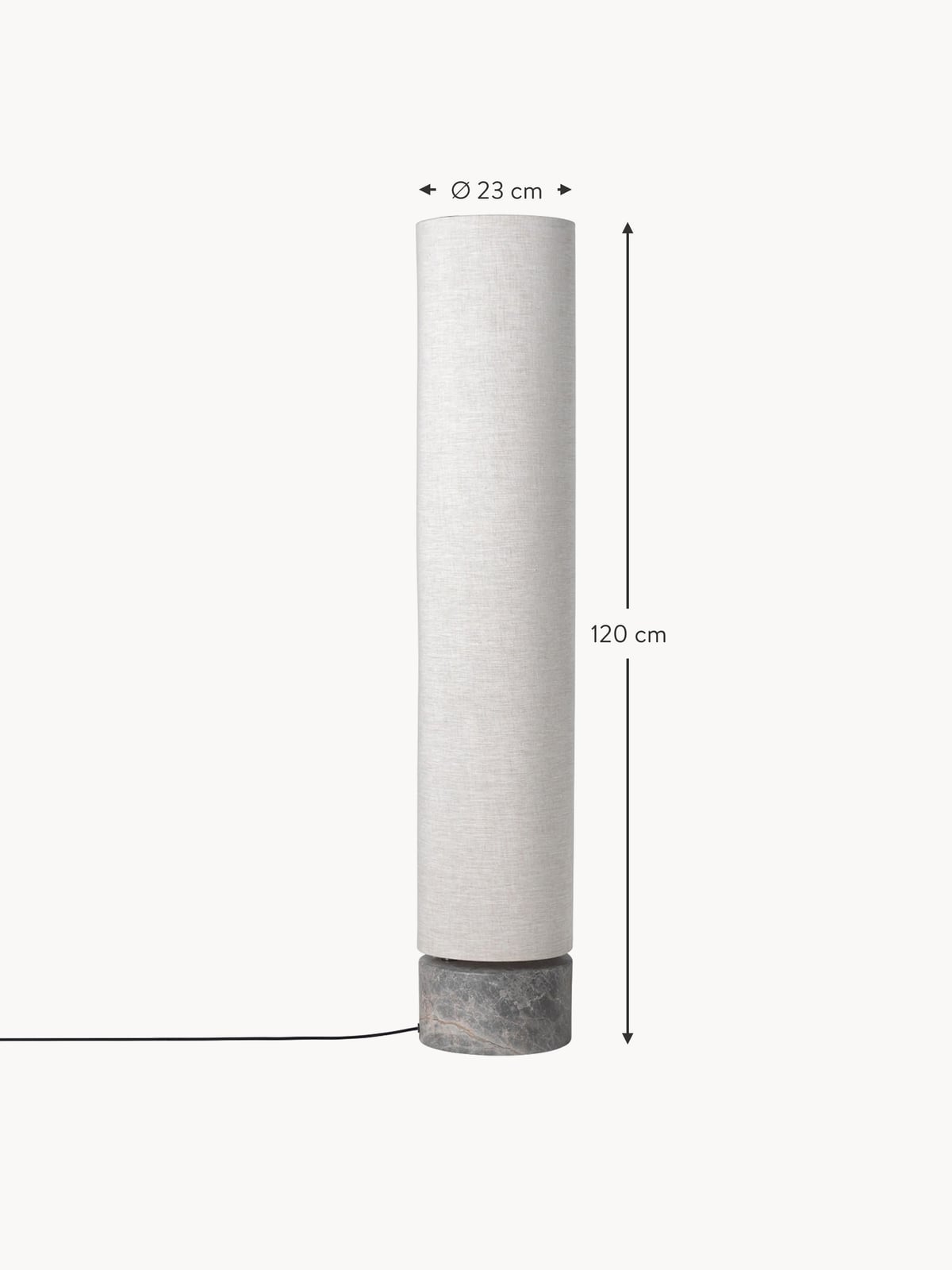 Upwell Dimmable LED Floor Lamp with Marble Base, Various Sizes