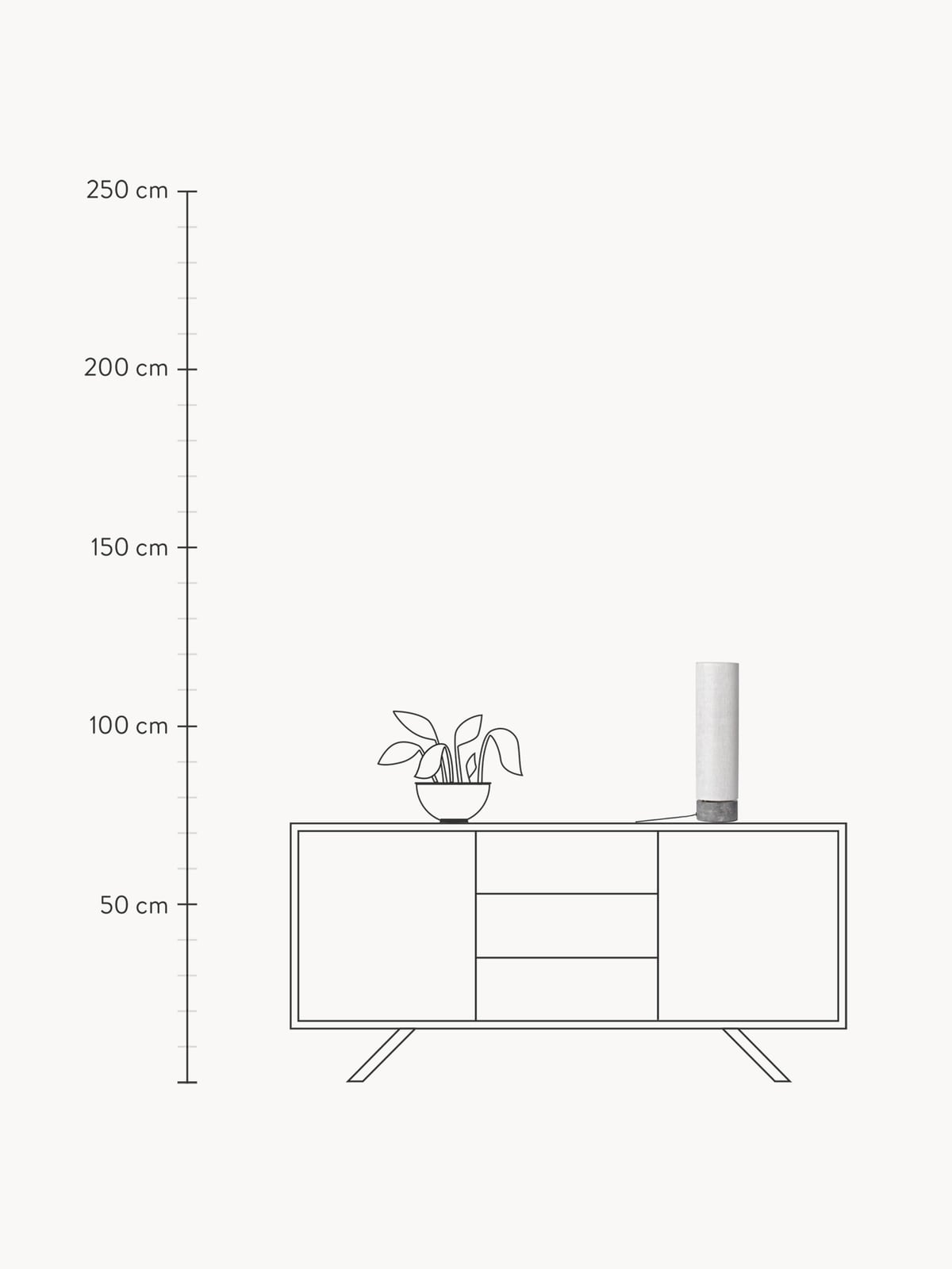 Upwell Dimmable LED Floor Lamp with Marble Base, Various Sizes