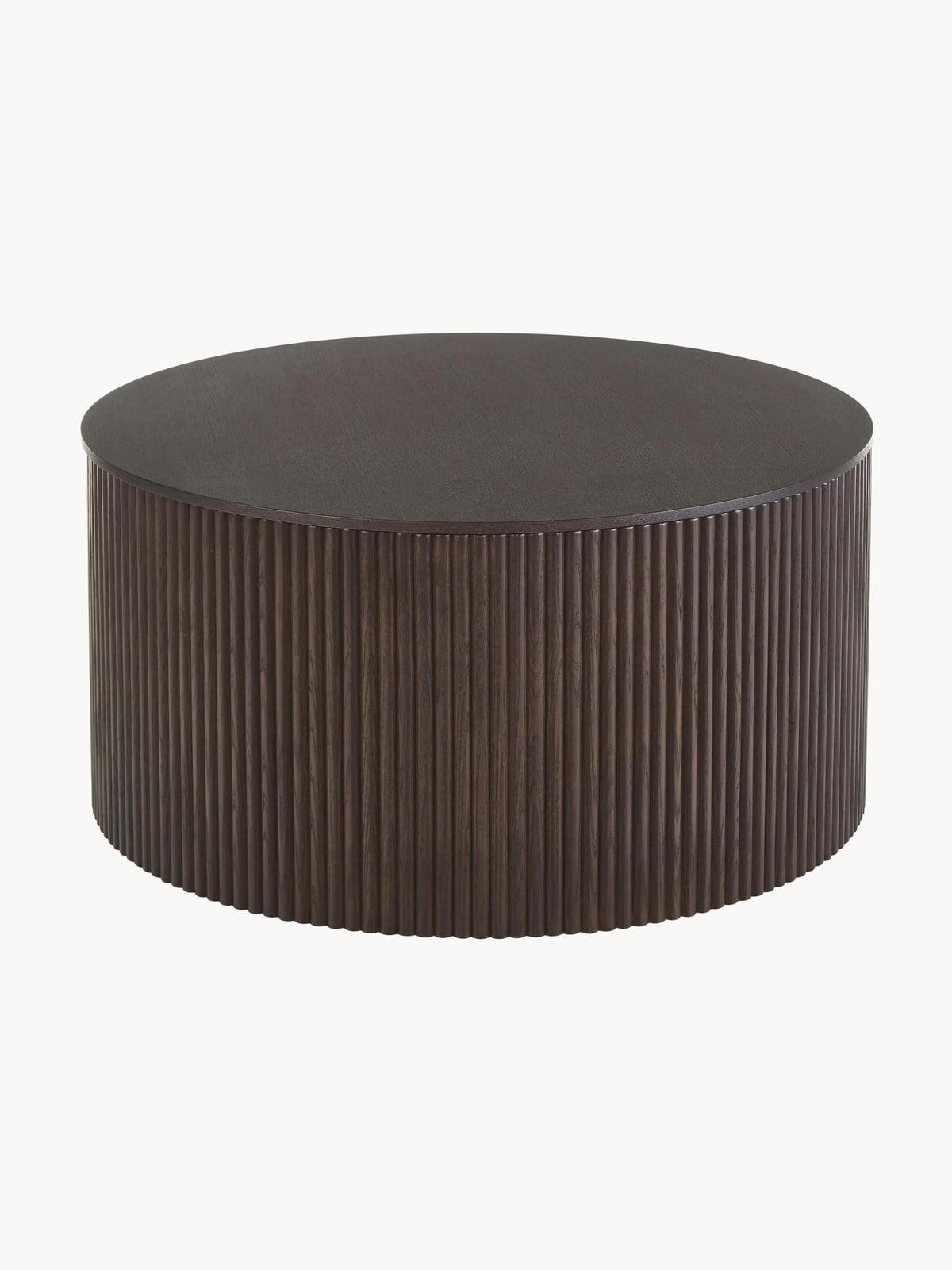 Upwell Round Wooden Coffee Table with Storage Space