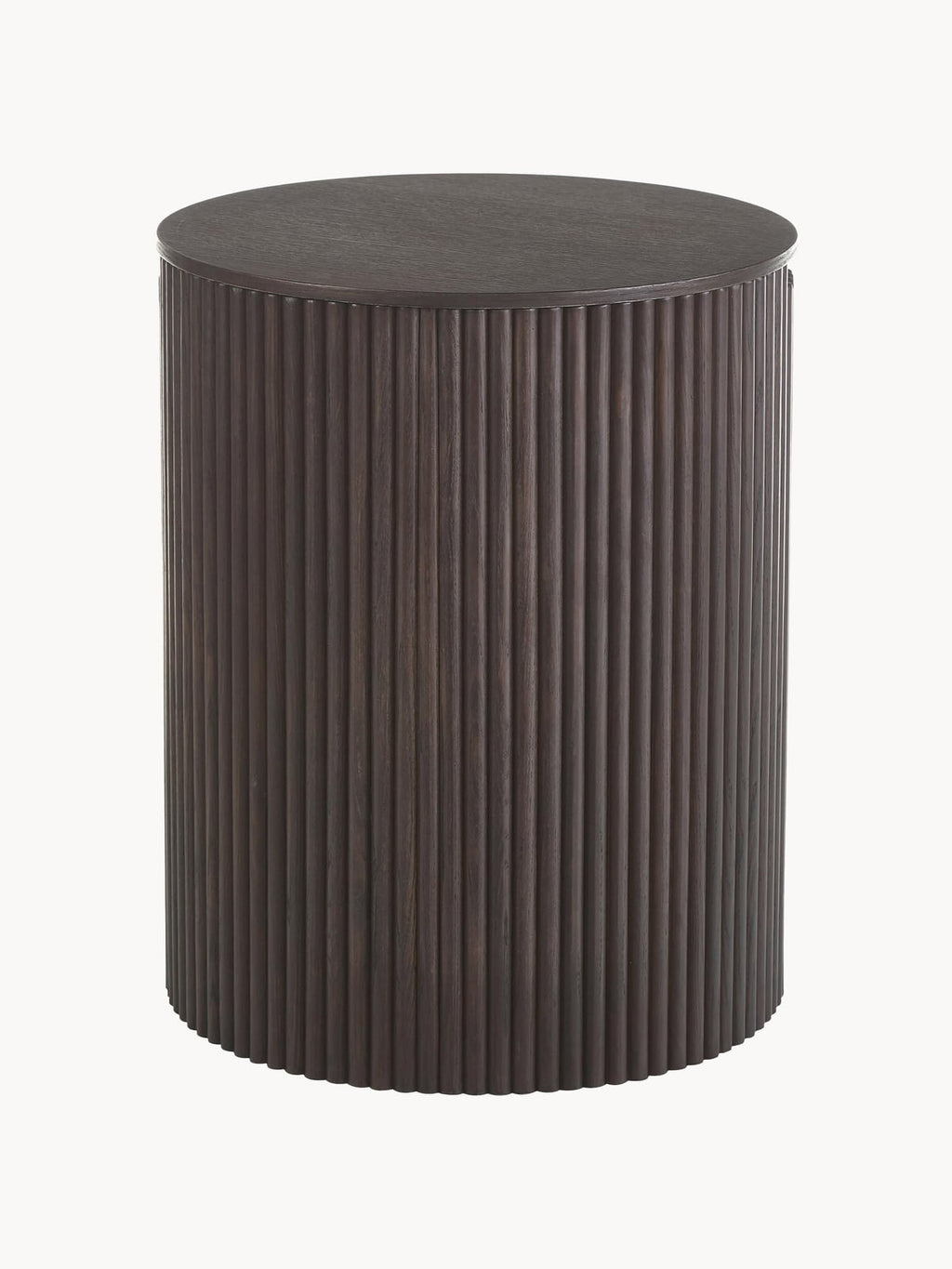 Upwell Round Wooden Side Table with Storage Space