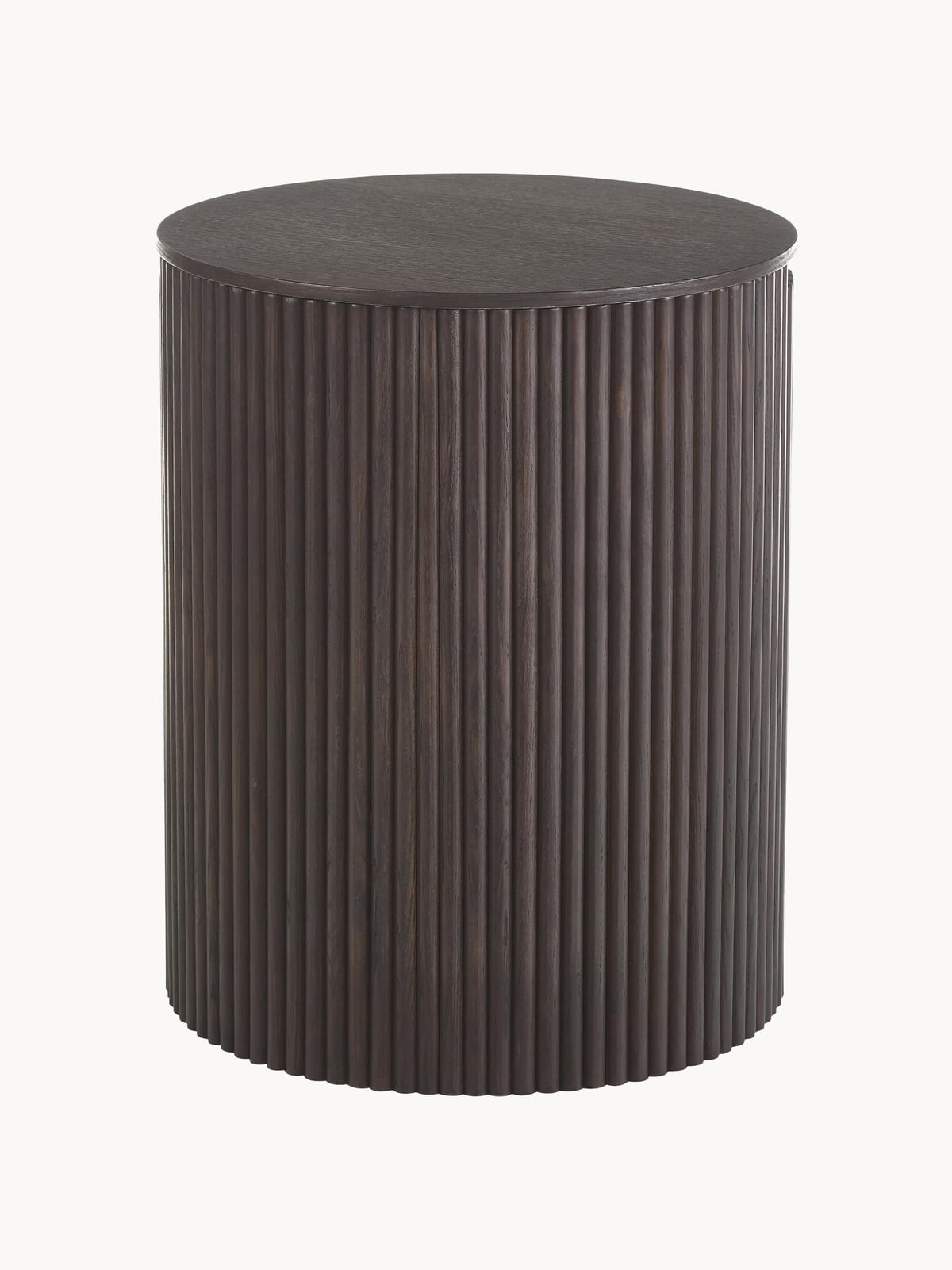 Upwell Round Wooden Side Table with Storage Space
