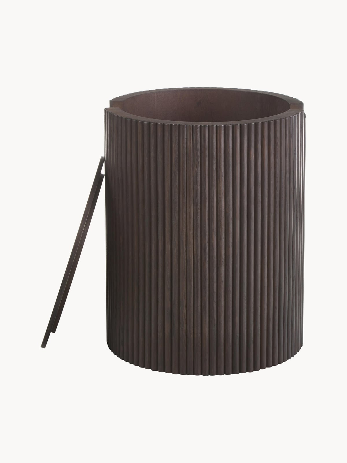 Upwell Round Wooden Side Table with Storage Space