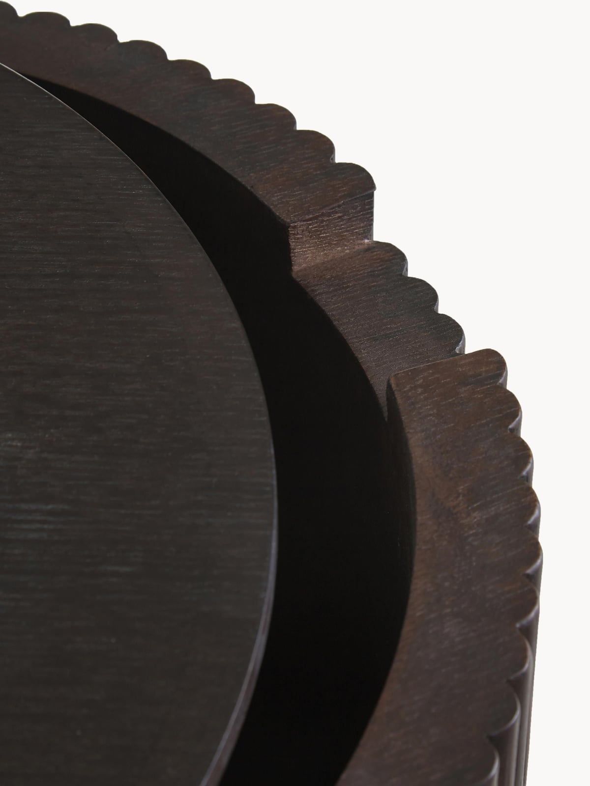 Upwell Round Wooden Side Table with Storage Space