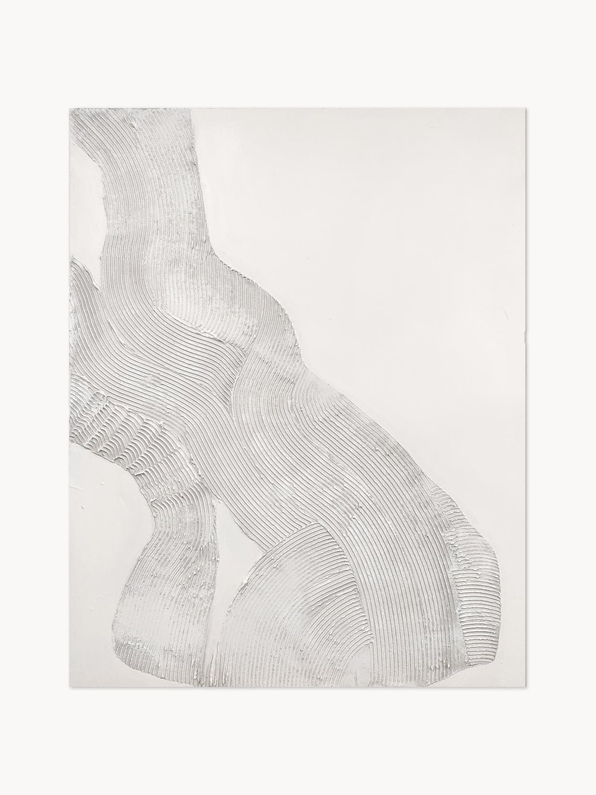 Ushaw Hand-Painted Canvas Art White Sculpture 1