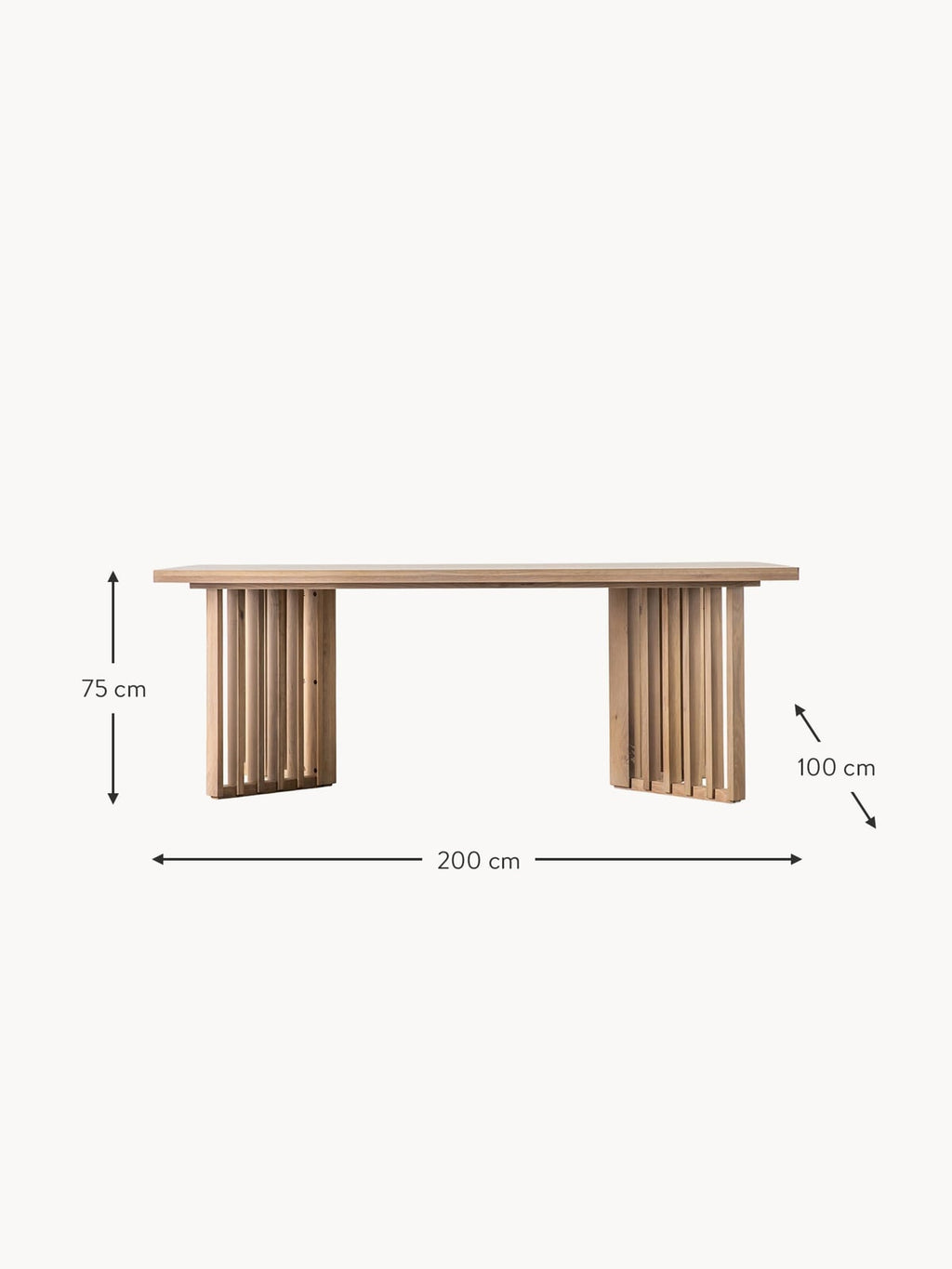 Valeton Wooden Dining Table, 200 X 100 cm