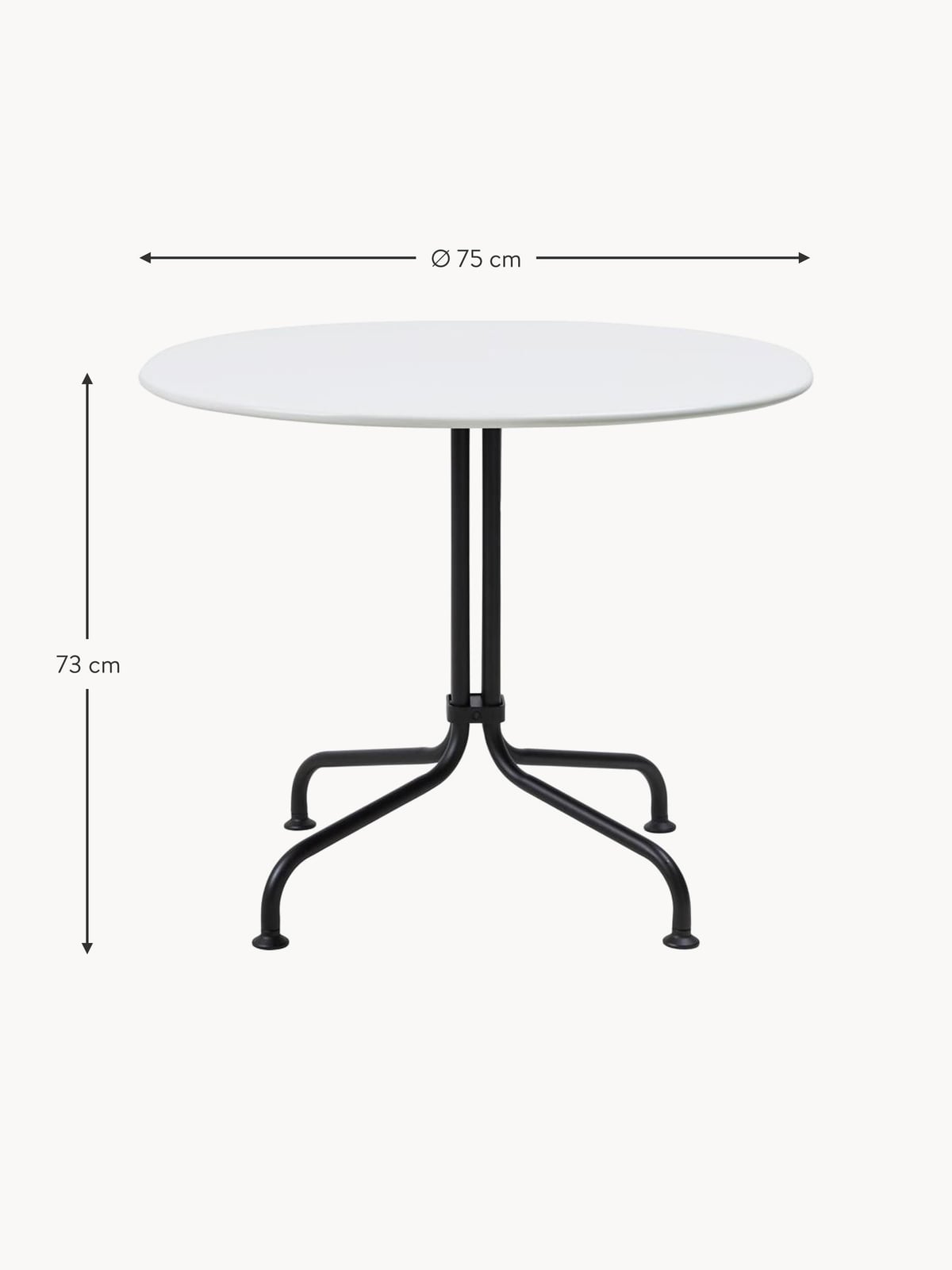 Vanbrugh Round Bistro Table with Ceramic Top, Ø 75 x H 73 cm