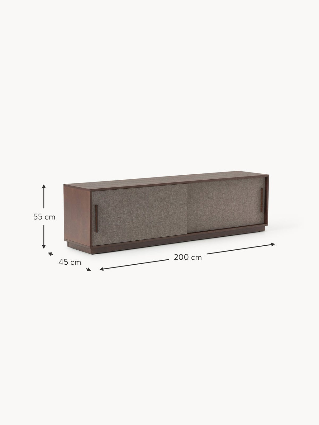 Vernham Wooden TV Stand with Upholstered Front