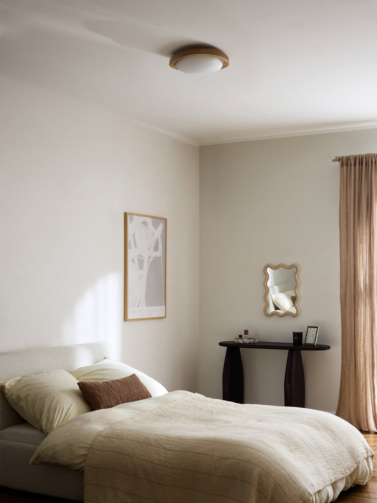 Vestry Ceiling Lamp with Ash Wood Frame