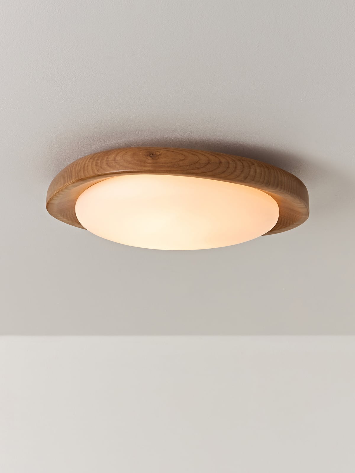 Vestry Ceiling Lamp with Ash Wood Frame