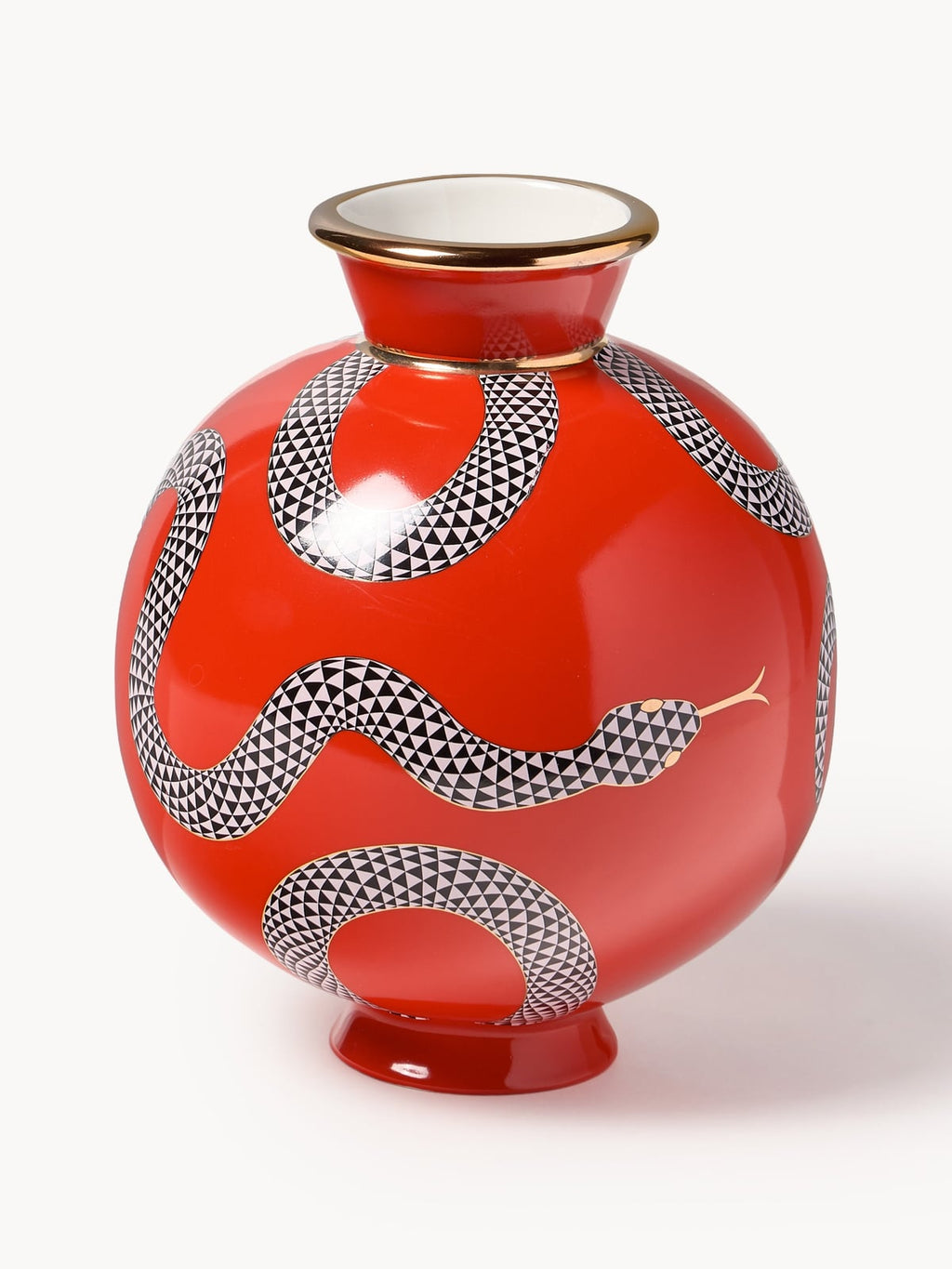 Vestry Porcelain Vase with Gold Accents, H 23 cm