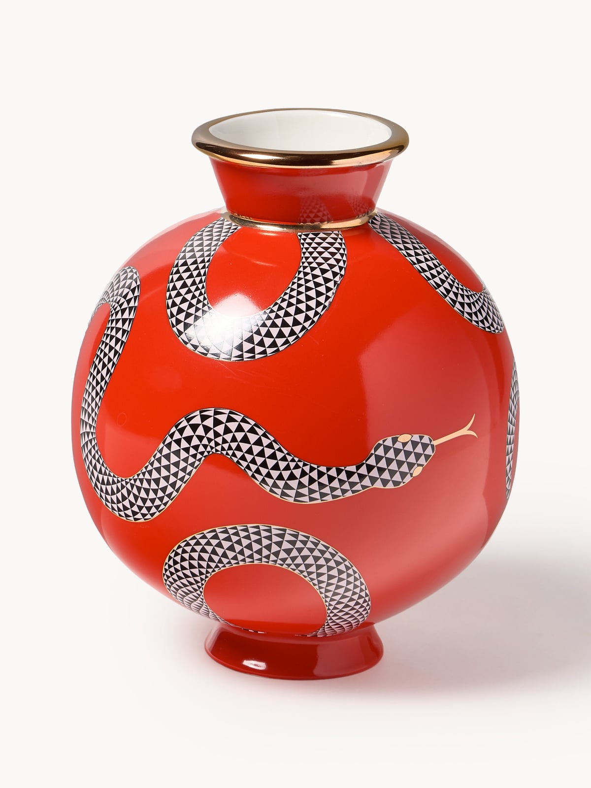Vestry Porcelain Vase with Gold Accents, H 23 cm