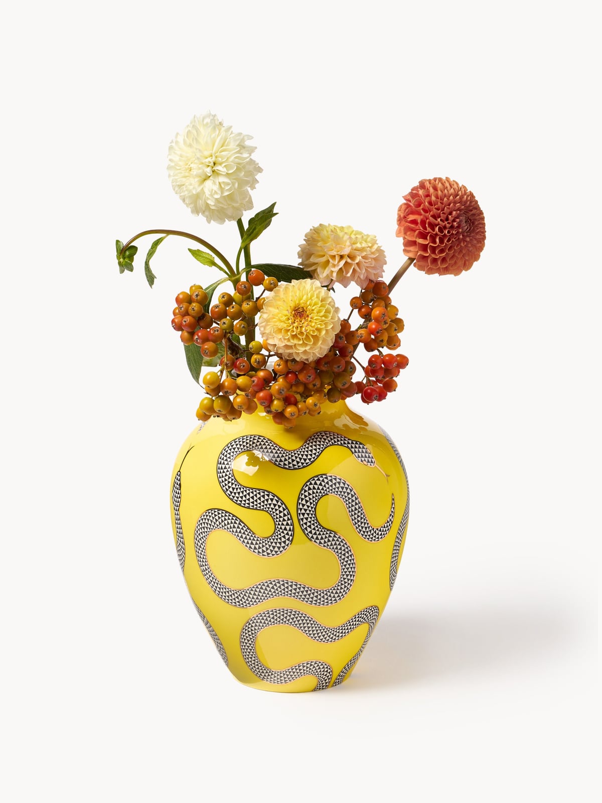 Vestry Porcelain Vase with Gold Accents, H 27 cm